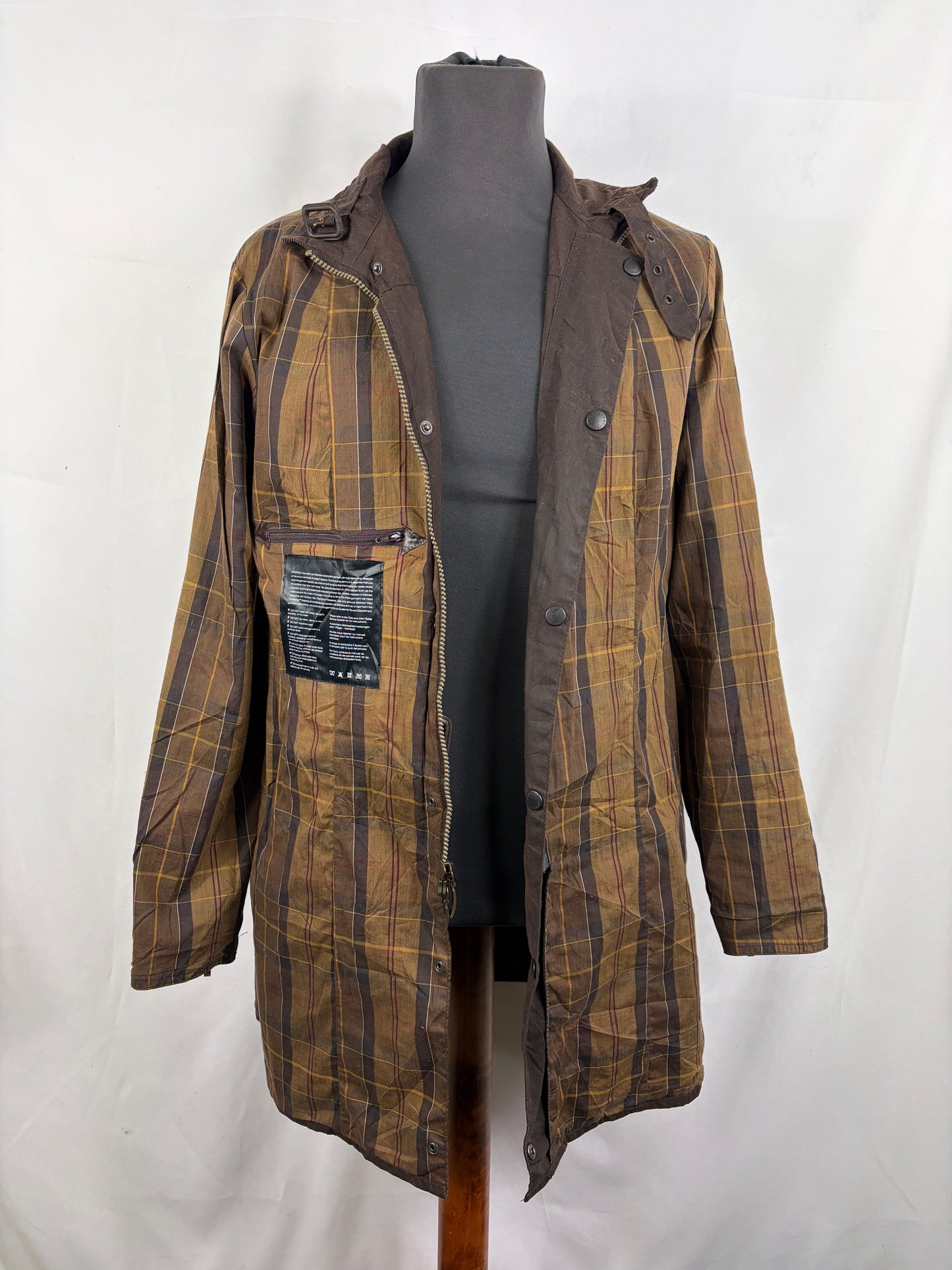 Barbour Giacca donna marrone leggero UK14 Tg. 44- Lady Light Brown Utility mac Jacket Size uk14