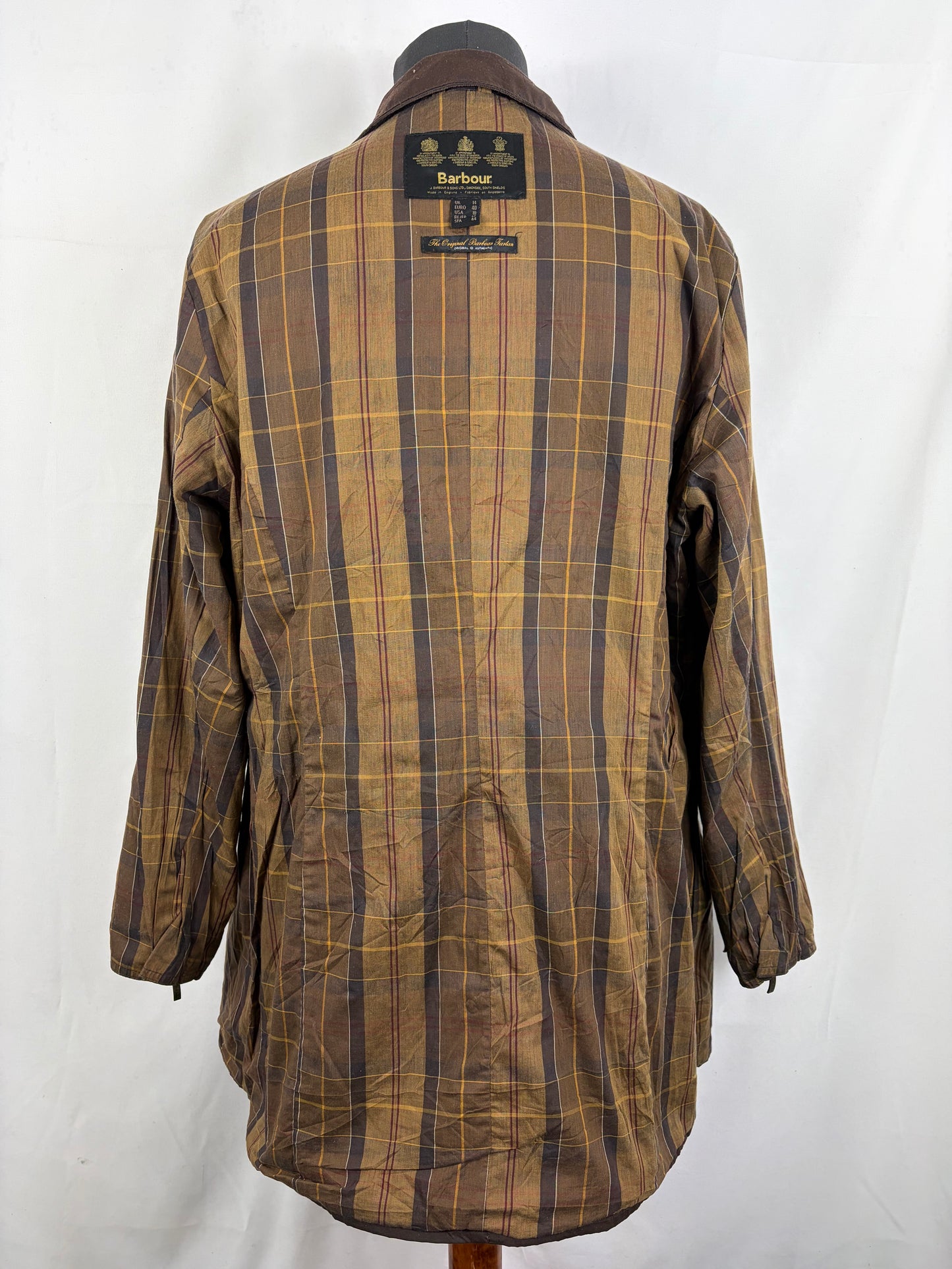 Barbour Giacca donna marrone leggero UK14 Tg. 44- Lady Light Brown Utility mac Jacket Size uk14