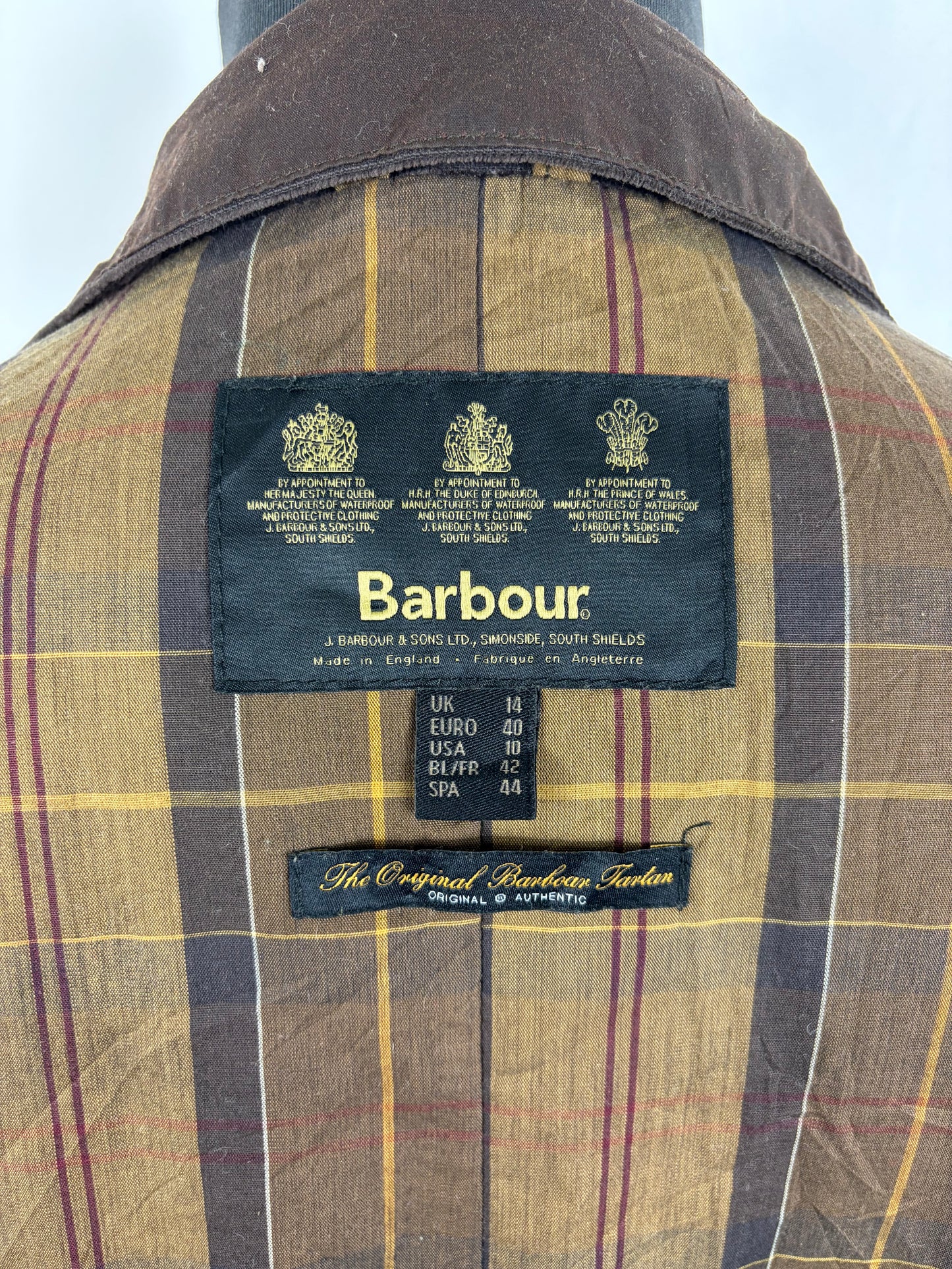 Barbour Giacca donna marrone leggero UK14 Tg. 44- Lady Light Brown Utility mac Jacket Size uk14