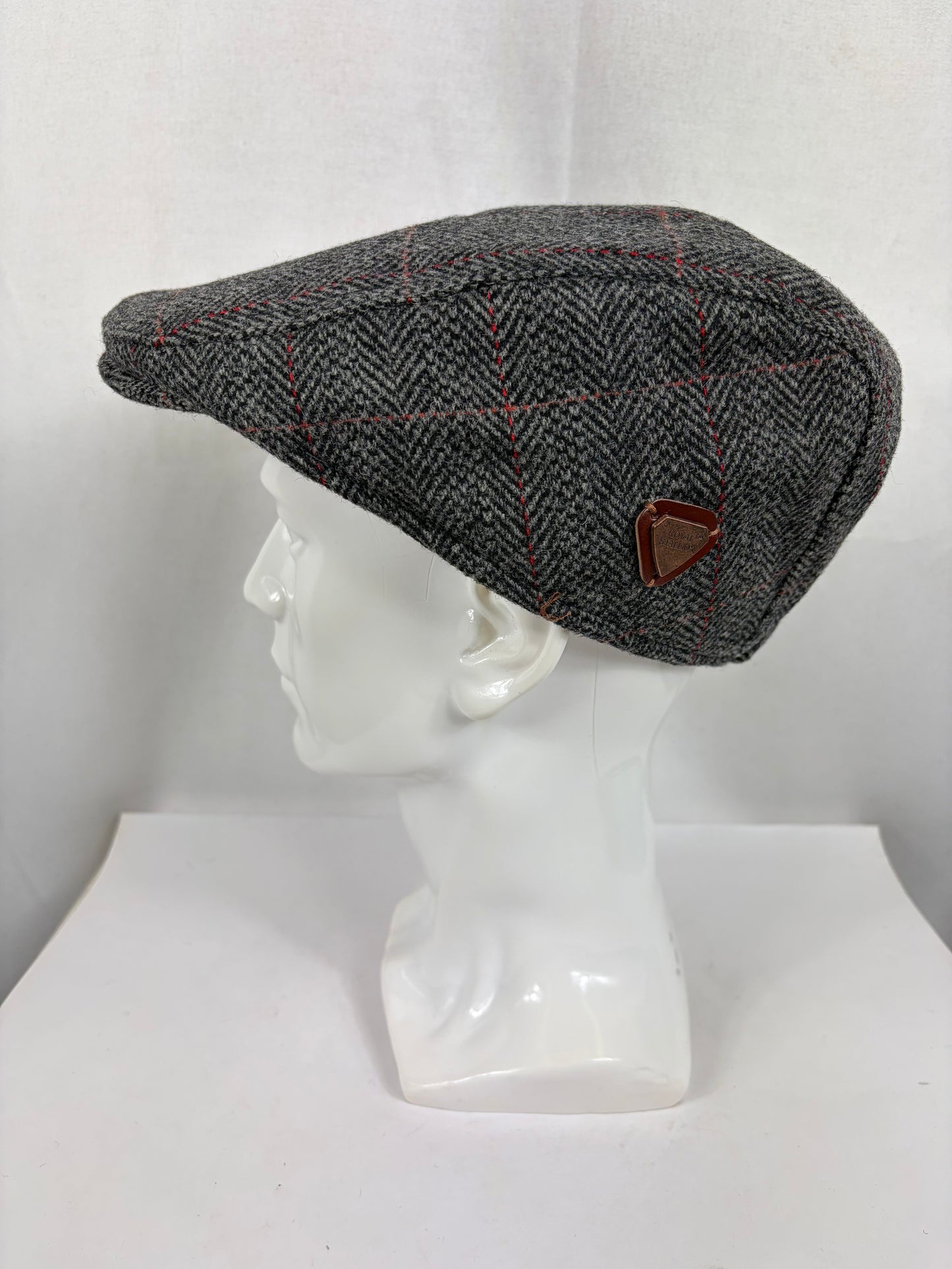 Coppola nuova inglese in lana gigia fantasia tweed  Wool Grey Tweed Check Flat cap size one - Shop In London