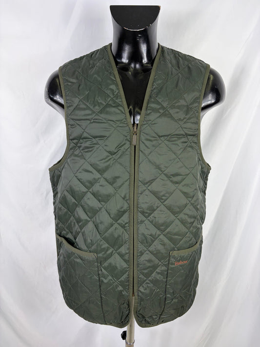 Gilet Barbour Trapuntato Verde 42 Green Quilted Waistcoat Zip in Liner size 42