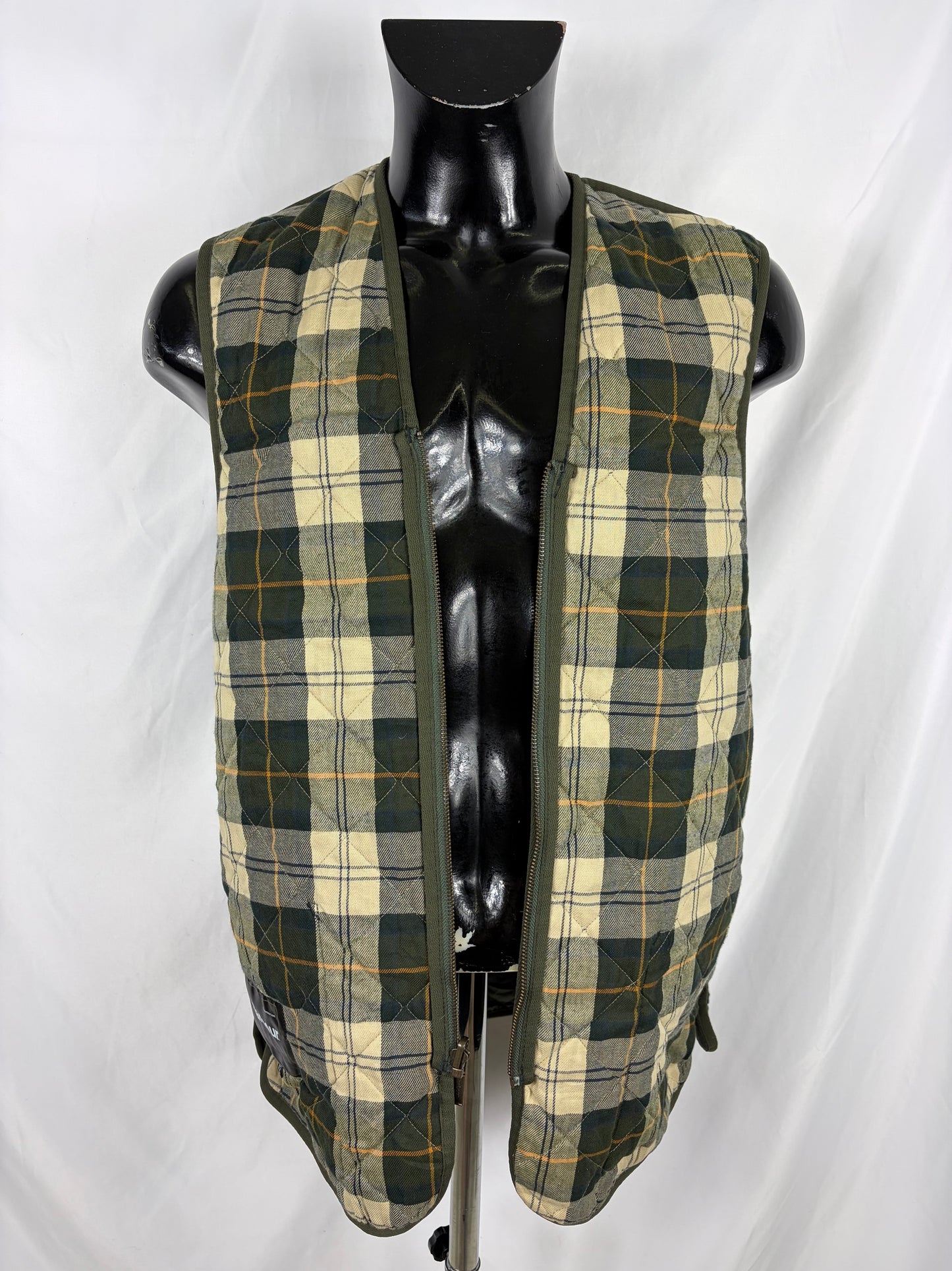 Gilet Barbour Trapuntato Verde 42 Green Quilted Waistcoat Zip in Liner size 42