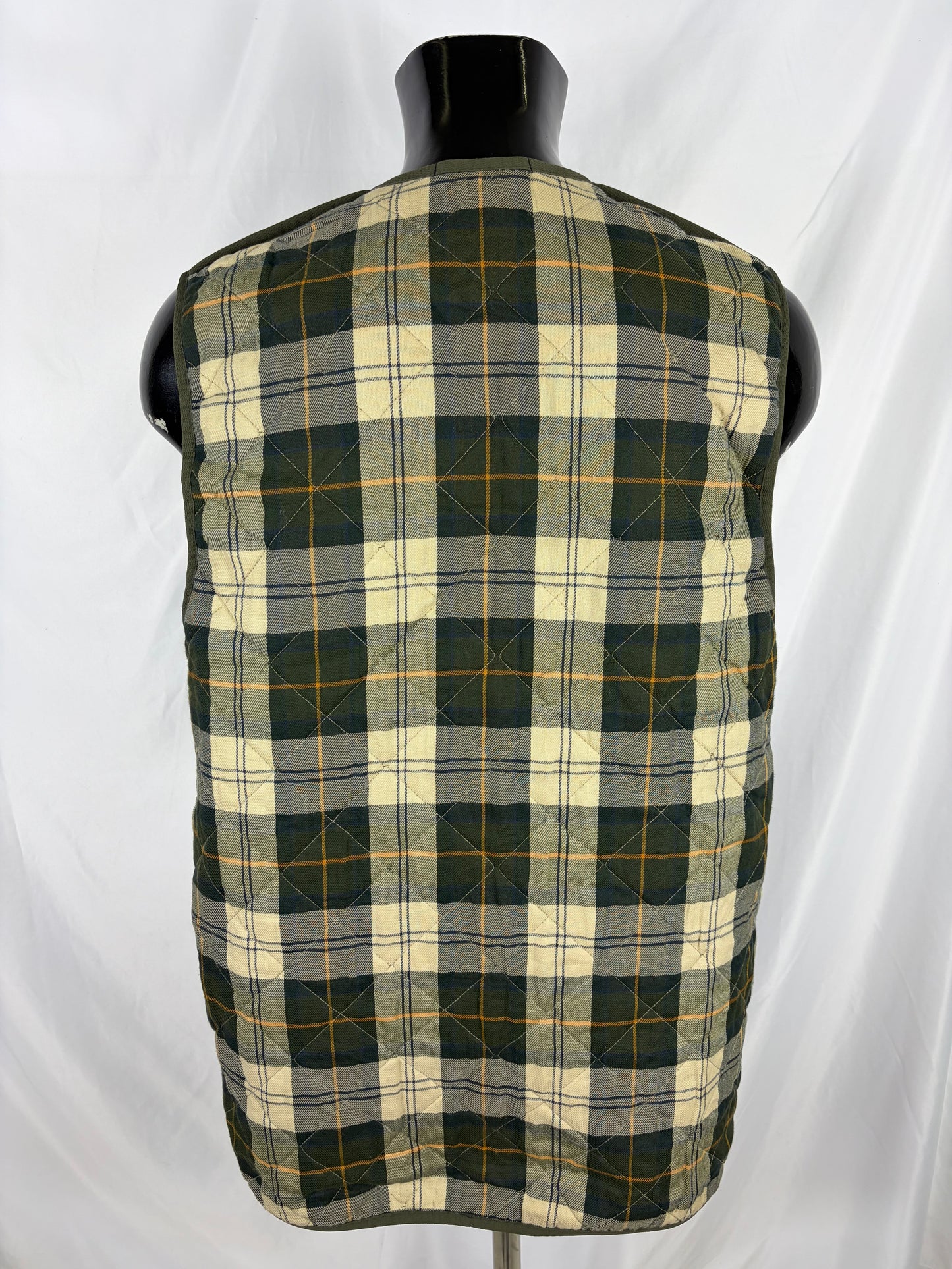 Gilet Barbour Trapuntato Verde 42 Green Quilted Waistcoat Zip in Liner size 42