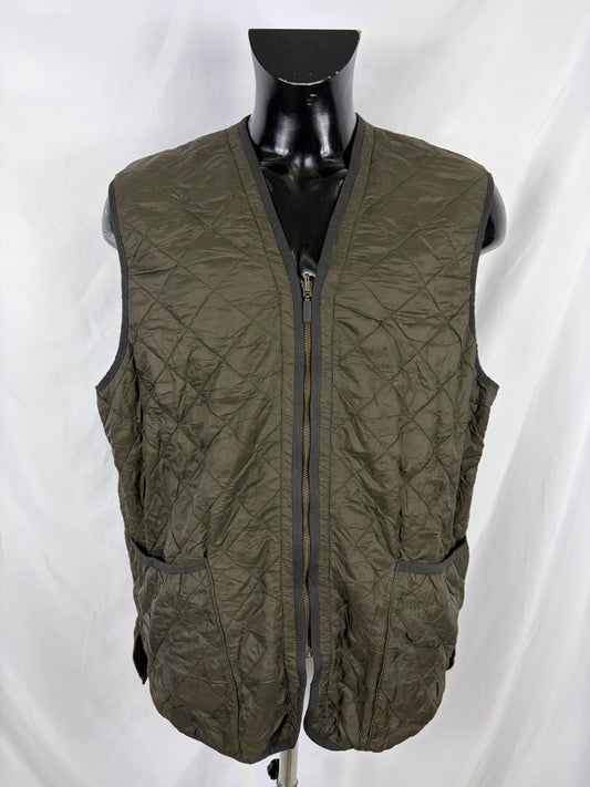 Gilet Barbour verde imbottito in pile taglia XL - Man Quilted Polarquilt zip in liner size Xlarge