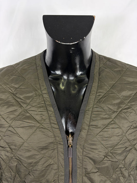 Gilet Barbour verde imbottito in pile taglia XL - Man Quilted Polarquilt zip in liner size Xlarge