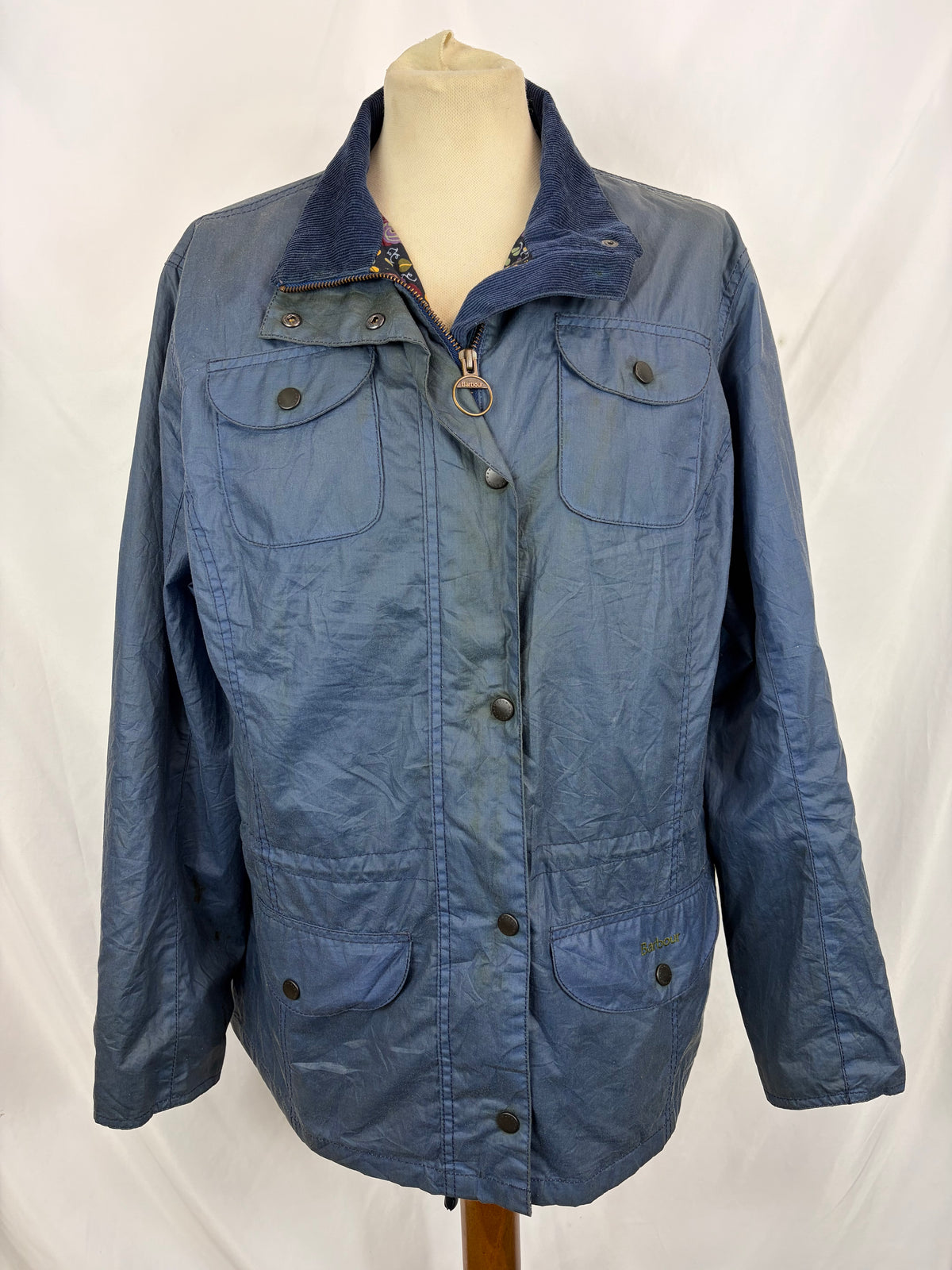 Giacca Barbour blu chiaro unisex Uk18 tg.48 ita  Lady Blue Retail Sapper Wax Jacket uk18