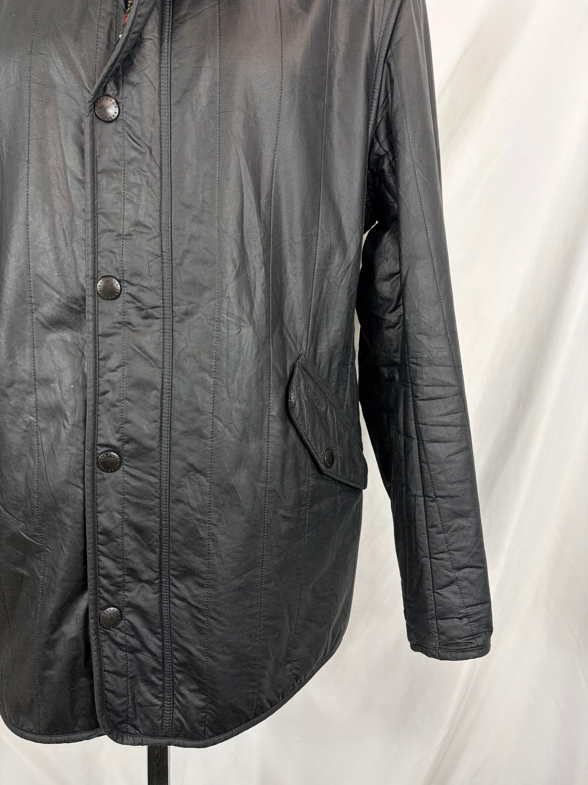 Barbour Giacca da uomo blu notte imbottito Large - Man Edderton Navy Wax Jacket size Large