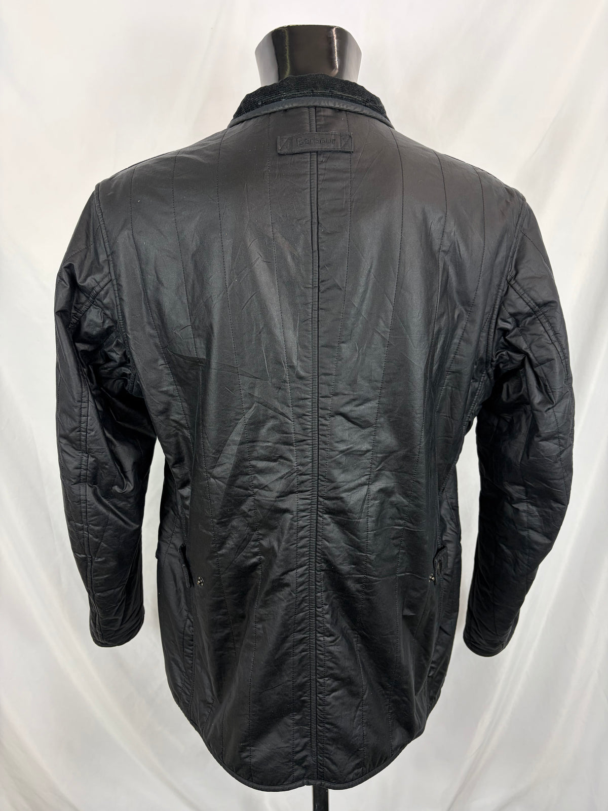 Barbour Giacca da uomo blu notte imbottito Large - Man Edderton Navy Wax Jacket size Large
