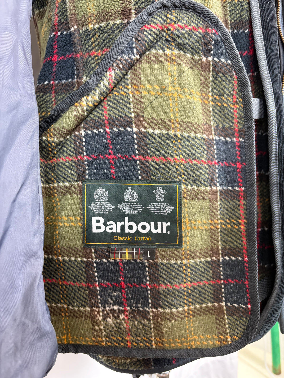Barbour Giacca da uomo blu notte imbottito Large - Man Edderton Navy Wax Jacket size Large