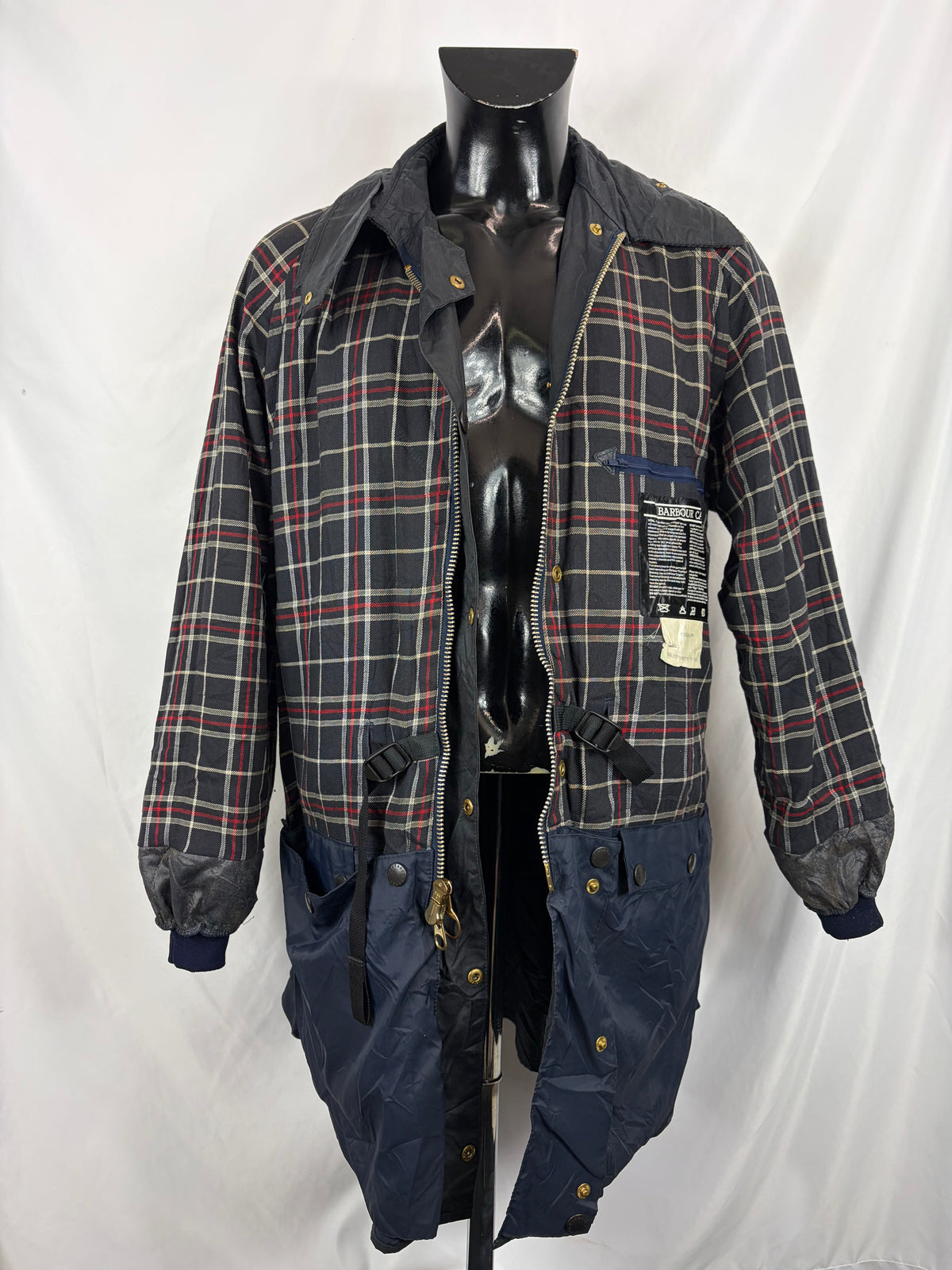 RARO Barbour Giacca Mark Phillips Medium blu - Man Navy Wax Vintage Mark Phillips Coat Size M