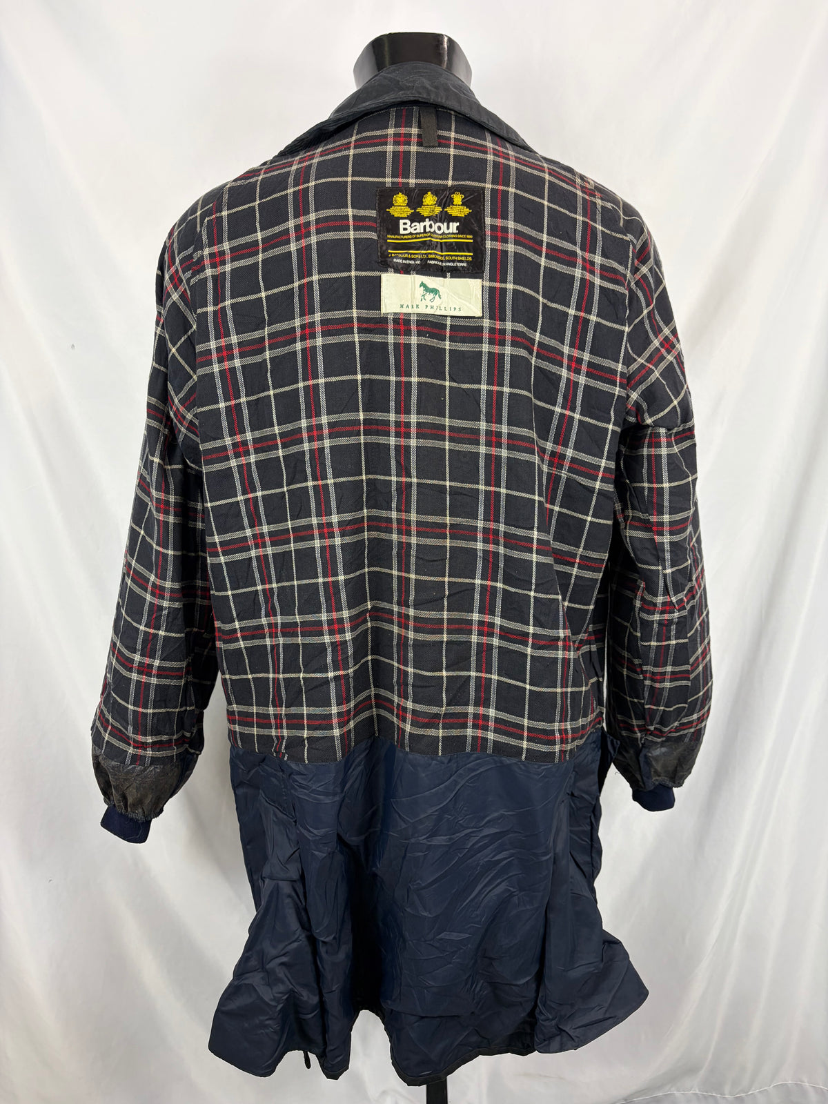 RARO Barbour Giacca Mark Phillips Medium blu - Man Navy Wax Vintage Mark Phillips Coat Size M
