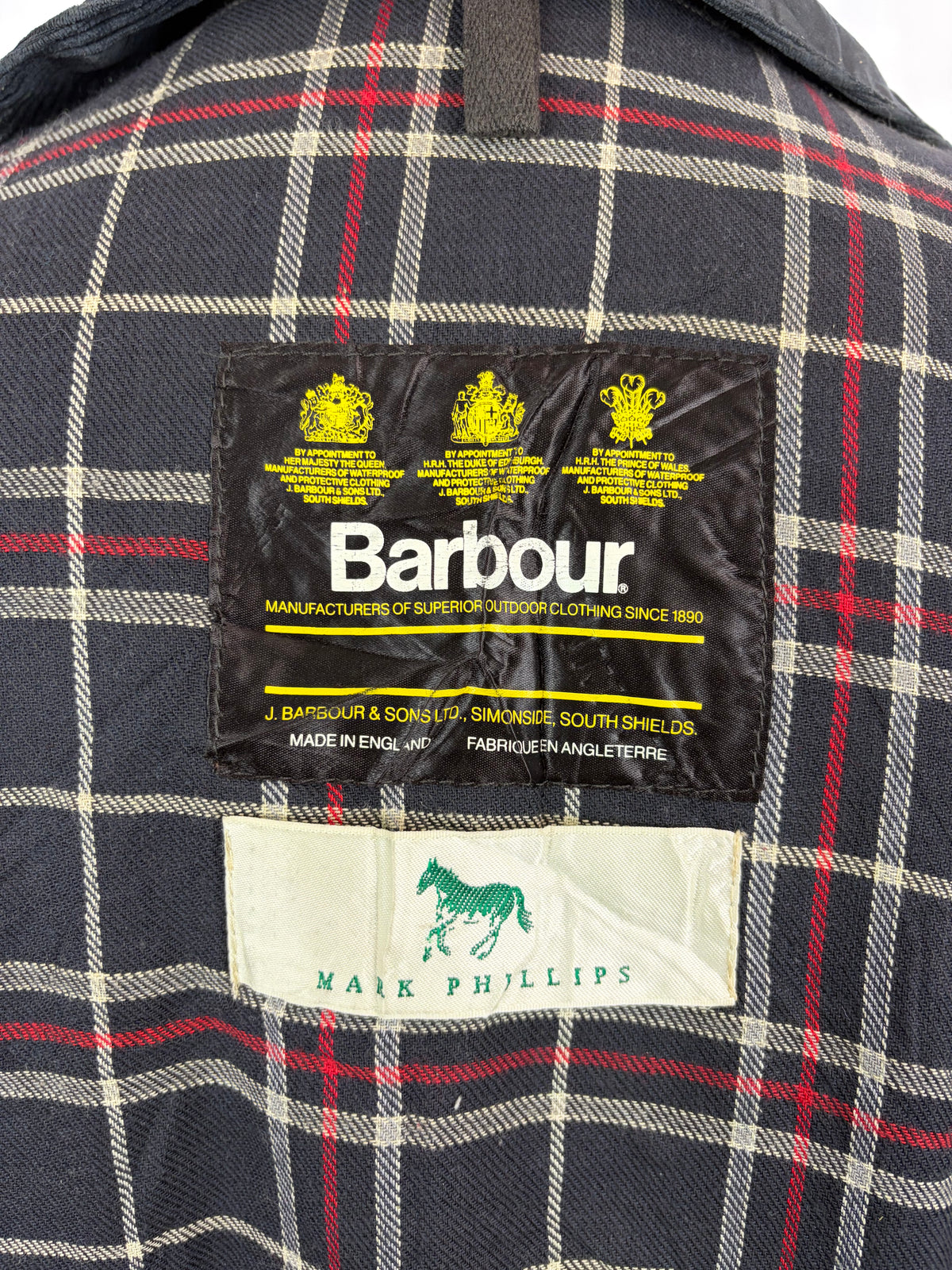 RARO Barbour Giacca Mark Phillips Medium blu - Man Navy Wax Vintage Mark Phillips Coat Size M