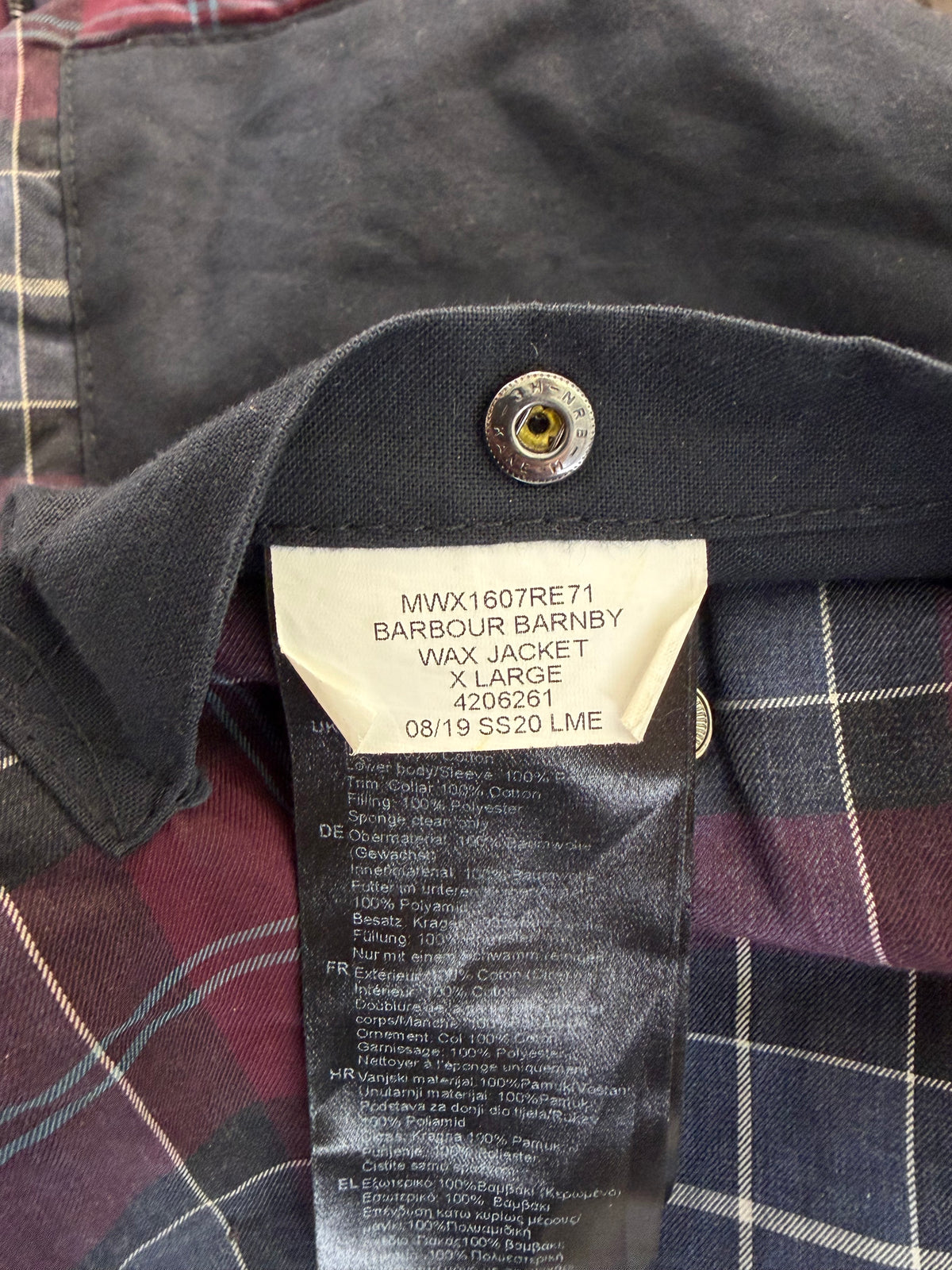 Giacca Barbour Barnby viola cerata da uomo XL- Man Barbour Barnby Wax Jacket size XLarge
