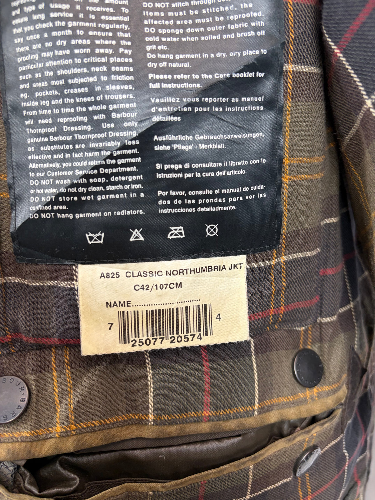 Giacca Barbour Northumbria verde oliva C42/107 cm-Man Olive Waxed Northumbria Jacket Large