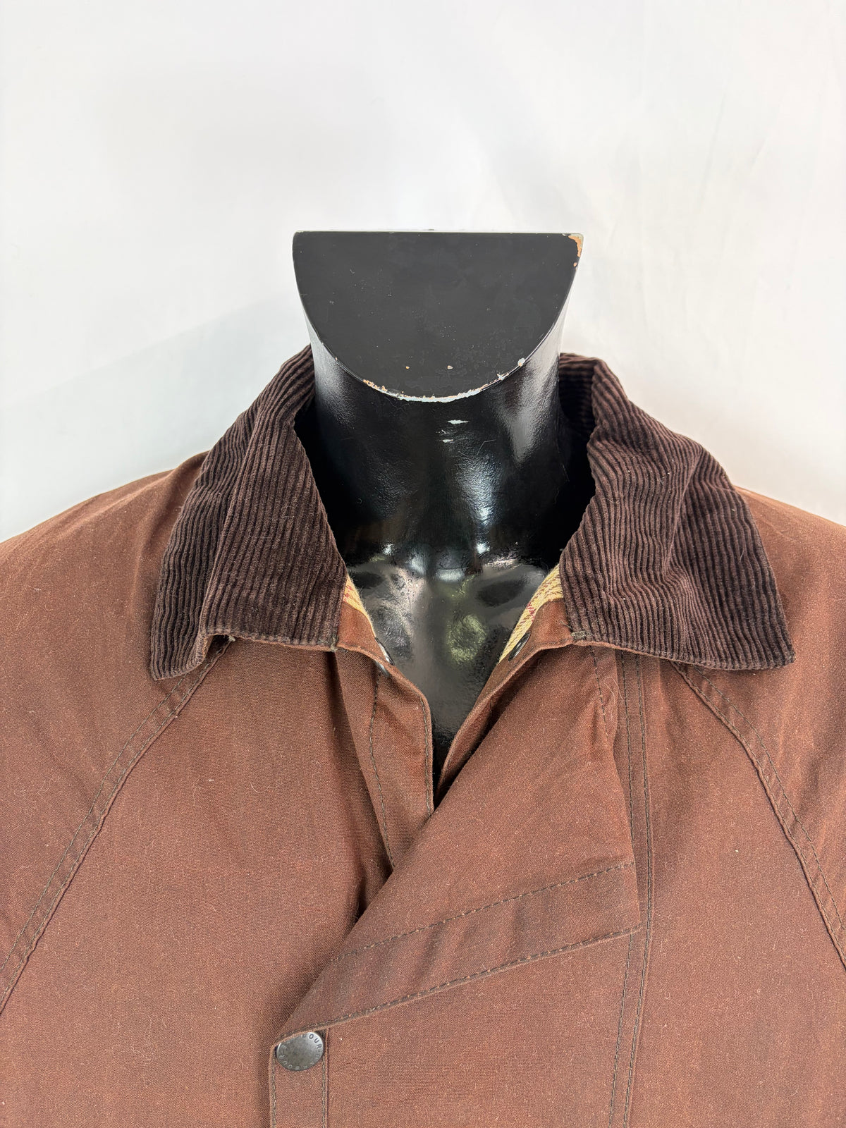 RARO Cappotto Barbour Stockman marrone Lungo Large Man Brown wax Long Coat Size Large