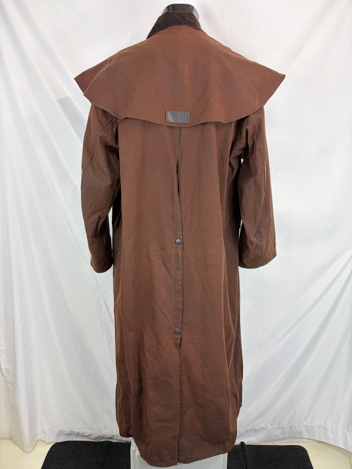 RARO Cappotto Barbour Stockman marrone Lungo Large Man Brown wax Long Coat Size Large