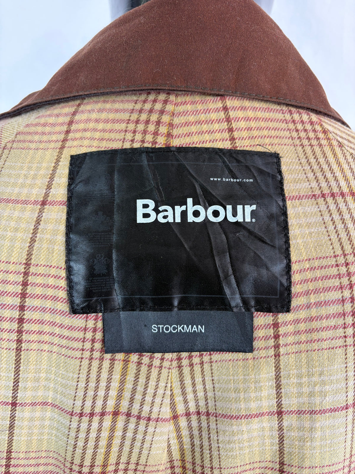 RARO Cappotto Barbour Stockman marrone Lungo Large Man Brown wax Long Coat Size Large