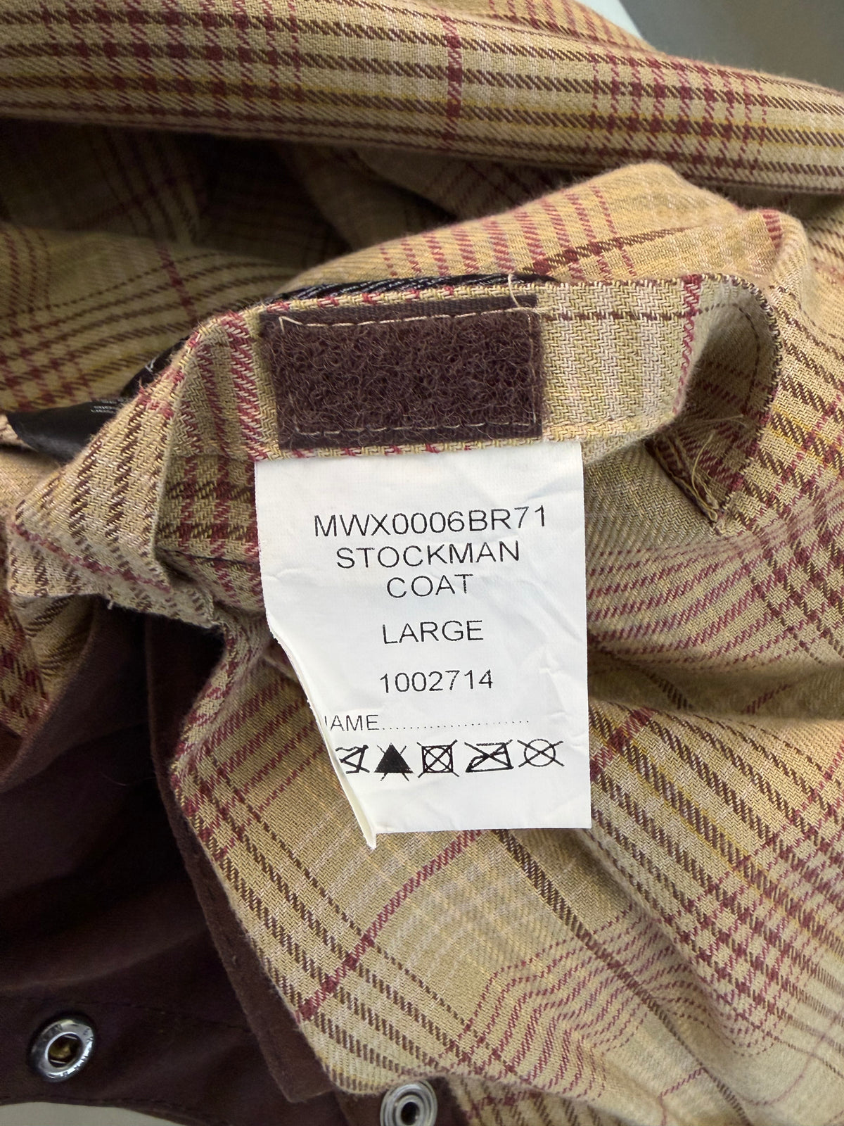 RARO Cappotto Barbour Stockman marrone Lungo Large Man Brown wax Long Coat Size Large