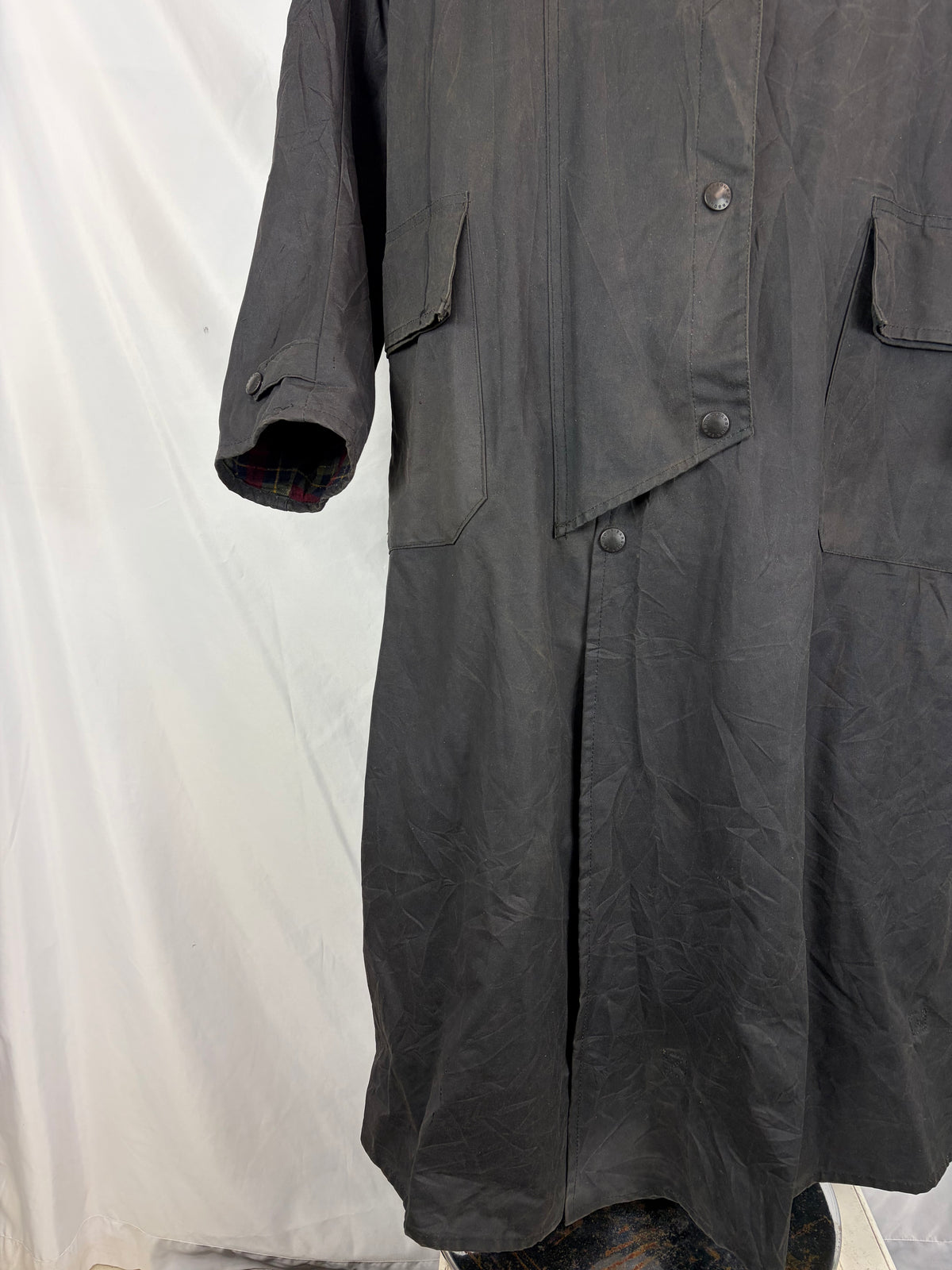 RARO Barbour Backhouse lungo nero C38/97 cm Medium Man Black Long Wax Riding Coat Size M