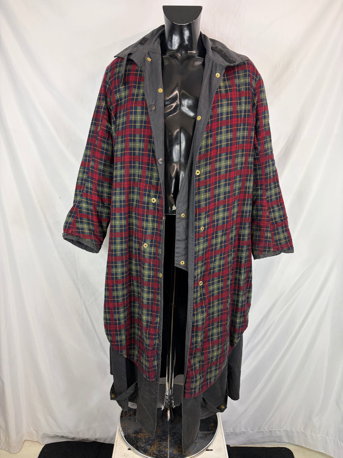 RARO Barbour Backhouse lungo nero C38/97 cm Medium Man Black Long Wax Riding Coat Size M