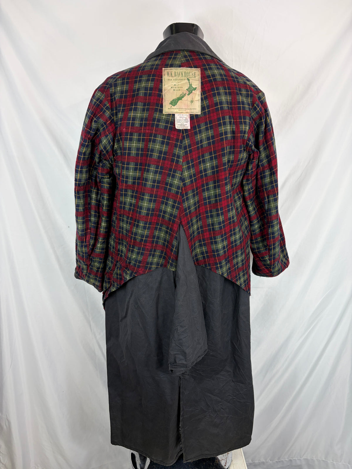RARO Barbour Backhouse lungo nero C38/97 cm Medium Man Black Long Wax Riding Coat Size M