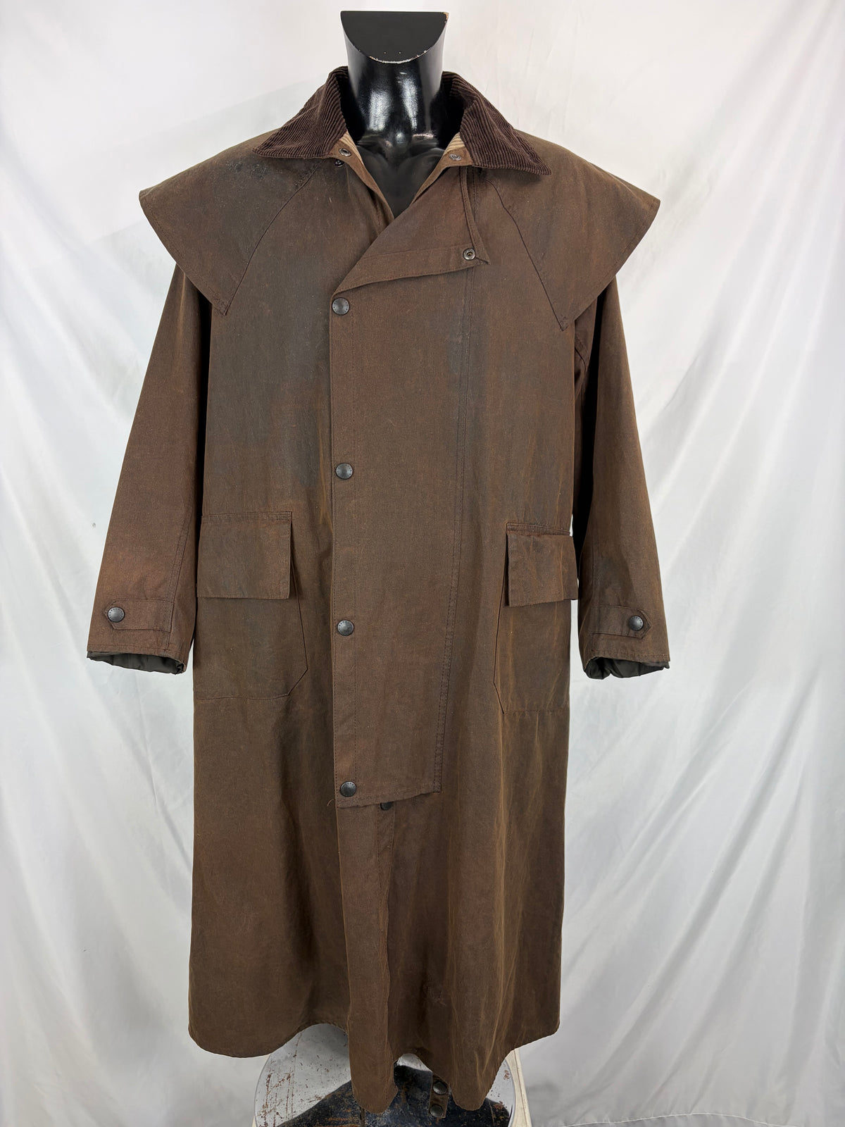 RARO Cappotto Barbour Stockman marrone Lungo Medium Man Brown wax Long Coat Size Medium