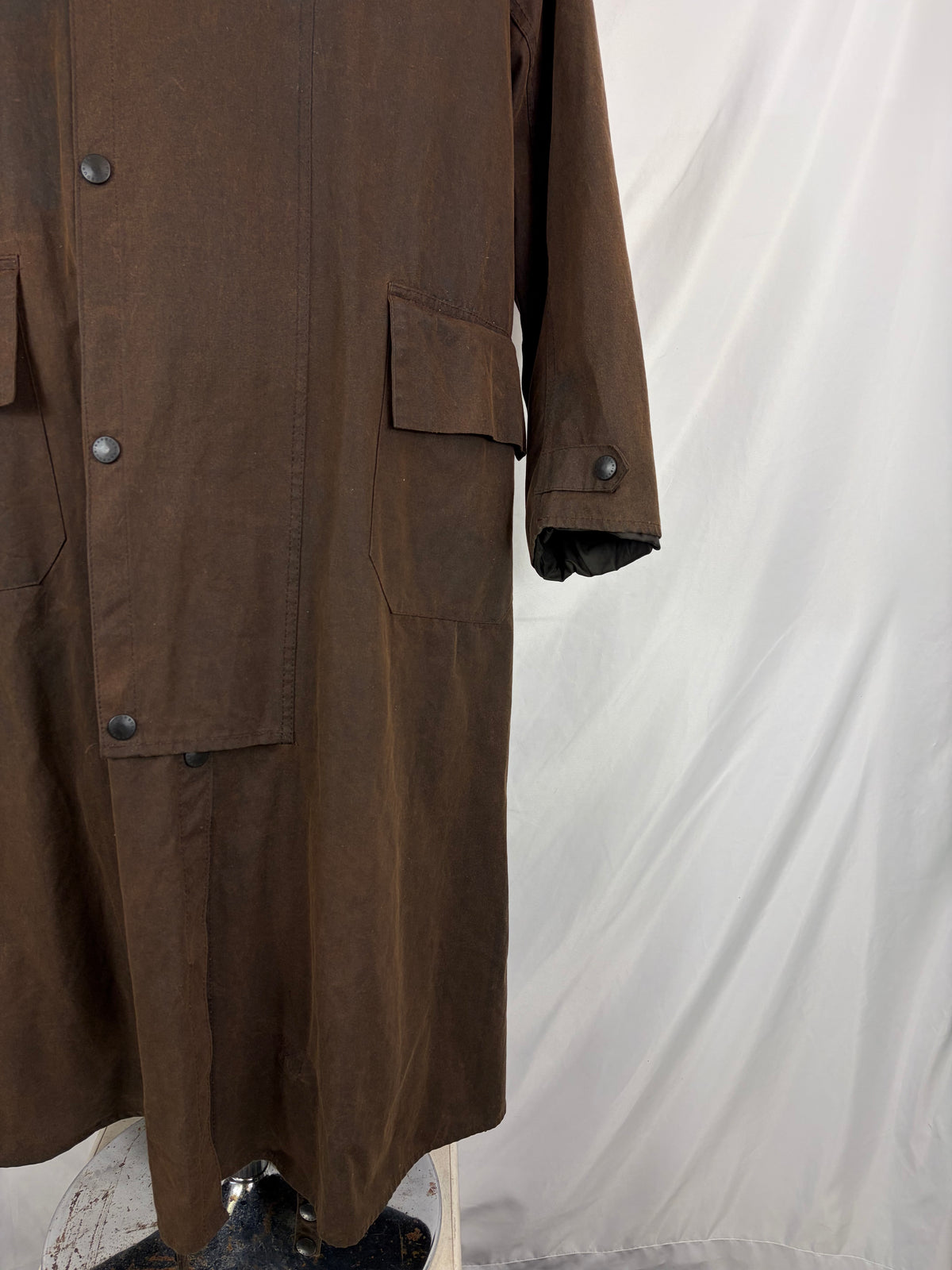 RARO Cappotto Barbour Stockman marrone Lungo Medium Man Brown wax Long Coat Size Medium