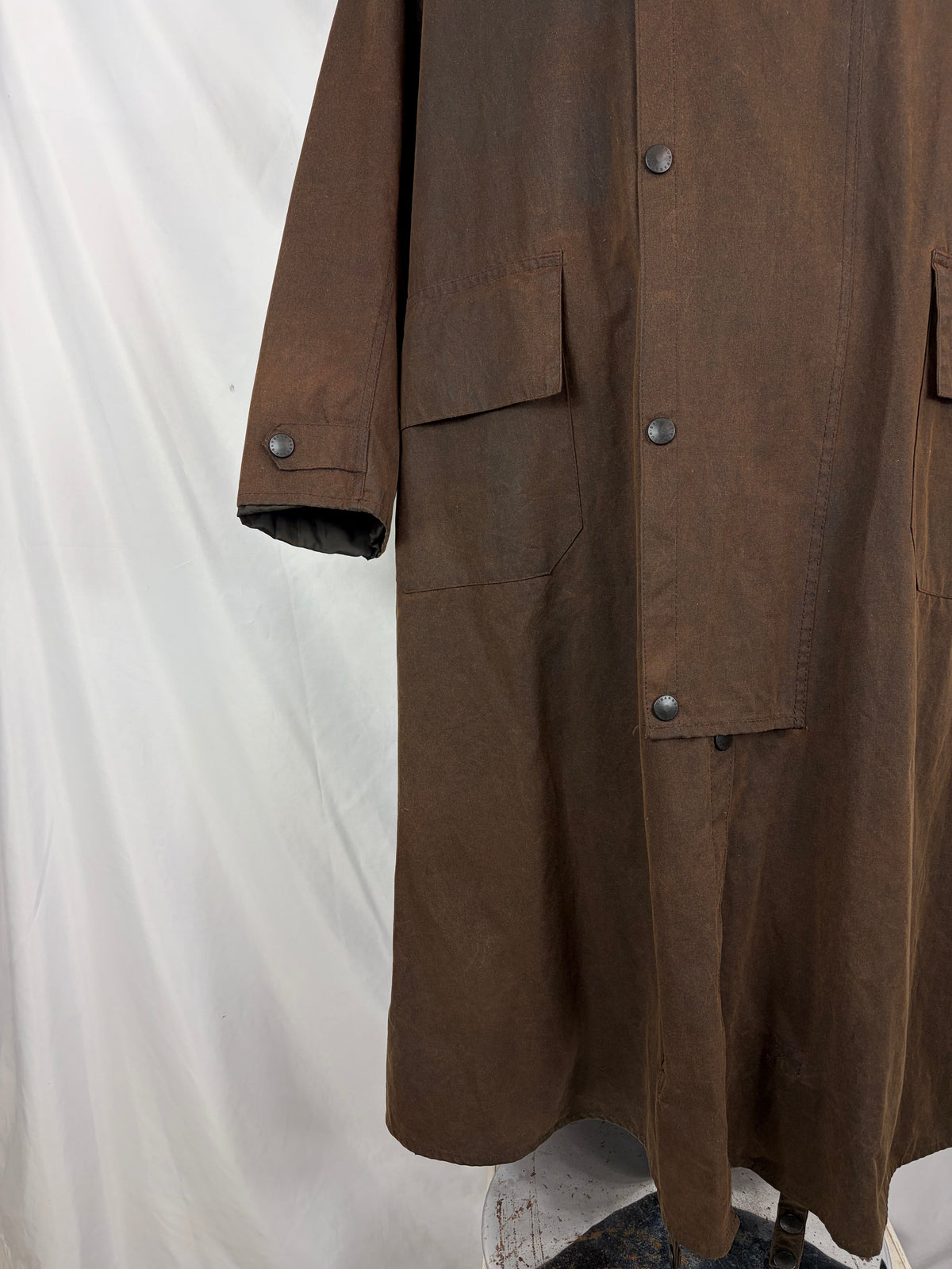 RARO Cappotto Barbour Stockman marrone Lungo Medium Man Brown wax Long Coat Size Medium
