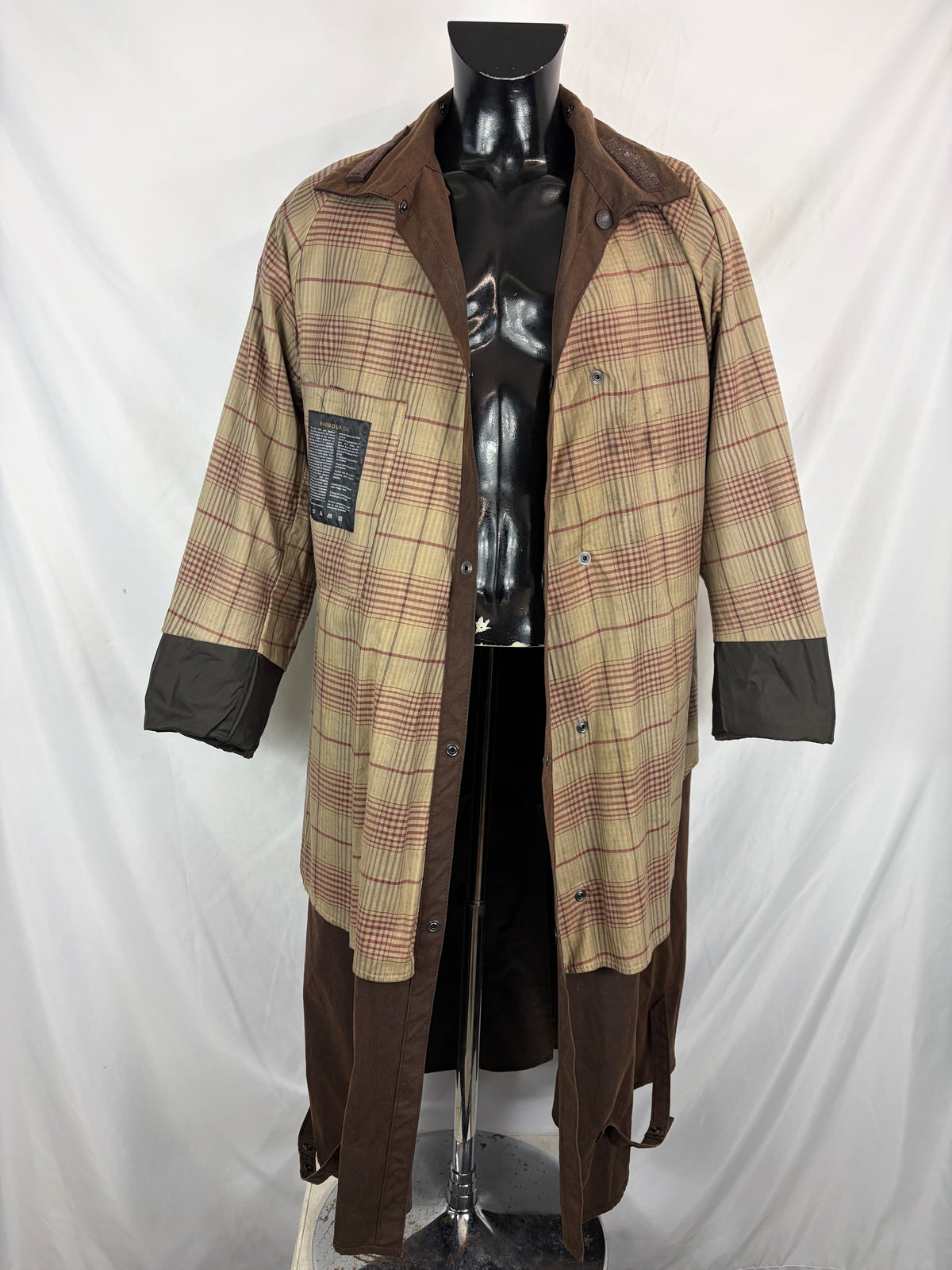 RARO Cappotto Barbour Stockman marrone Lungo Medium Man Brown wax Long Coat Size Medium