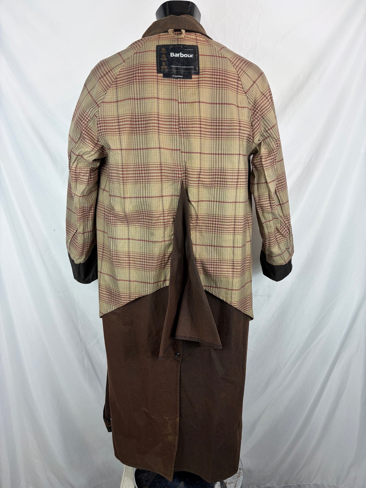 RARO Cappotto Barbour Stockman marrone Lungo Medium Man Brown wax Long Coat Size Medium