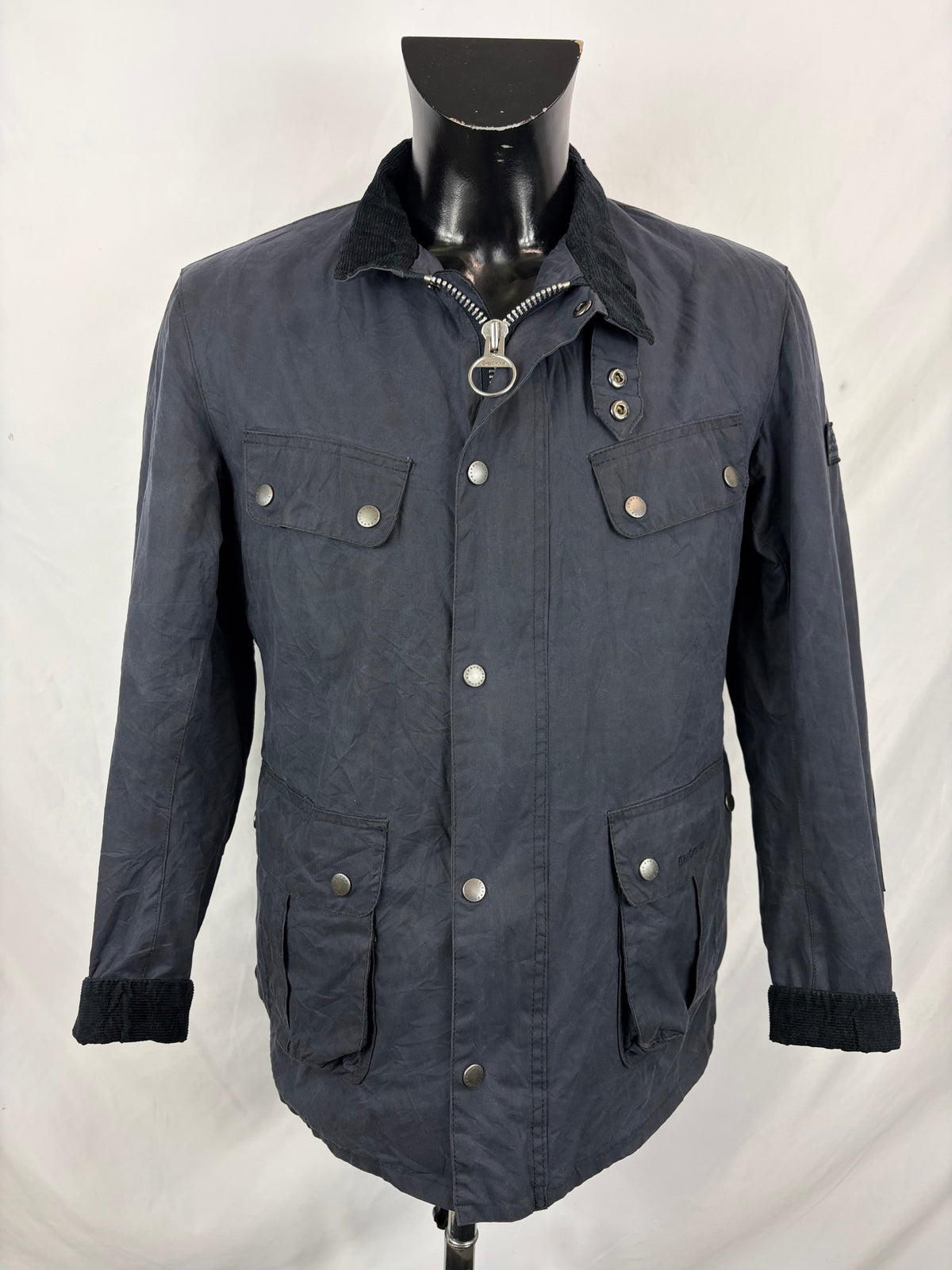 Giacca Barbour International Uomo Duke Blu Medium - Man Navy Duke wax Jacket Size M