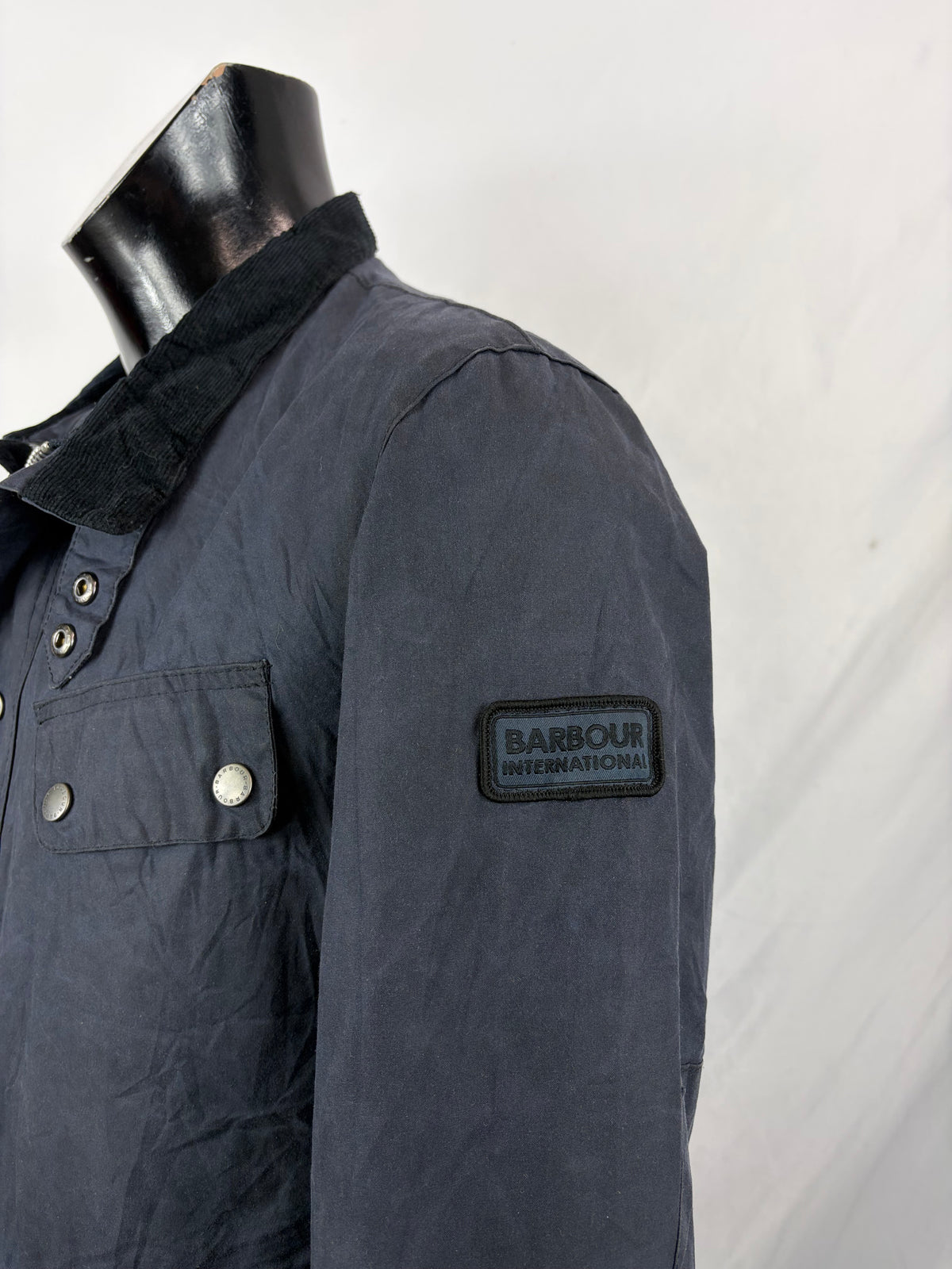 Giacca Barbour International Uomo Duke Blu Medium - Man Navy Duke wax Jacket Size M