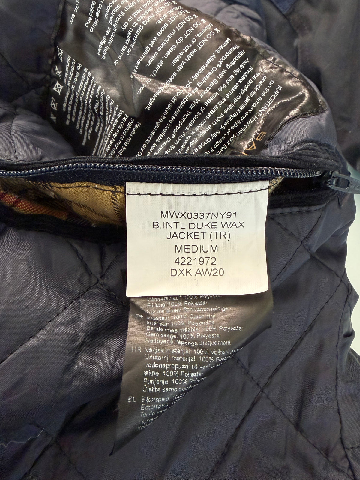 Giacca Barbour International Uomo Duke Blu Medium - Man Navy Duke wax Jacket Size M
