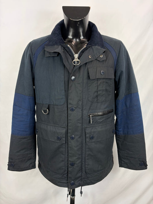 RARA Barbour White Mountaineering Cragmoto blu M - Man Navy Waxed Coat size Medium - Shop In London