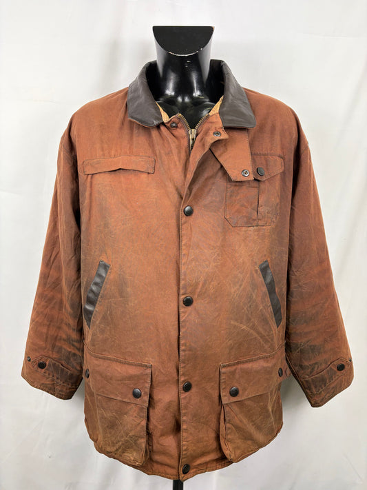 Barbour Giacca Uomo Bushman Marrone XLarge- Man Wax Brown Bushman Jacket Size XLarge - Shop In London