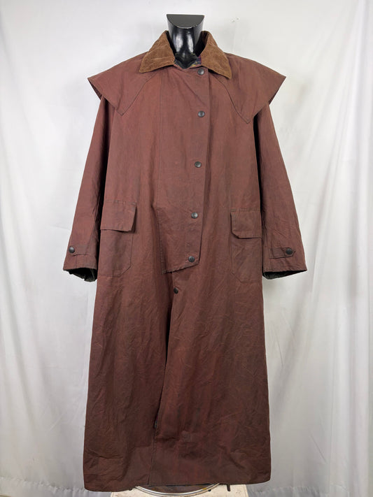 RARO Barbour Stockman lungo marrone C44/112 cm XLarge Man Brown Long Riding Coat XLarge - Shop In London