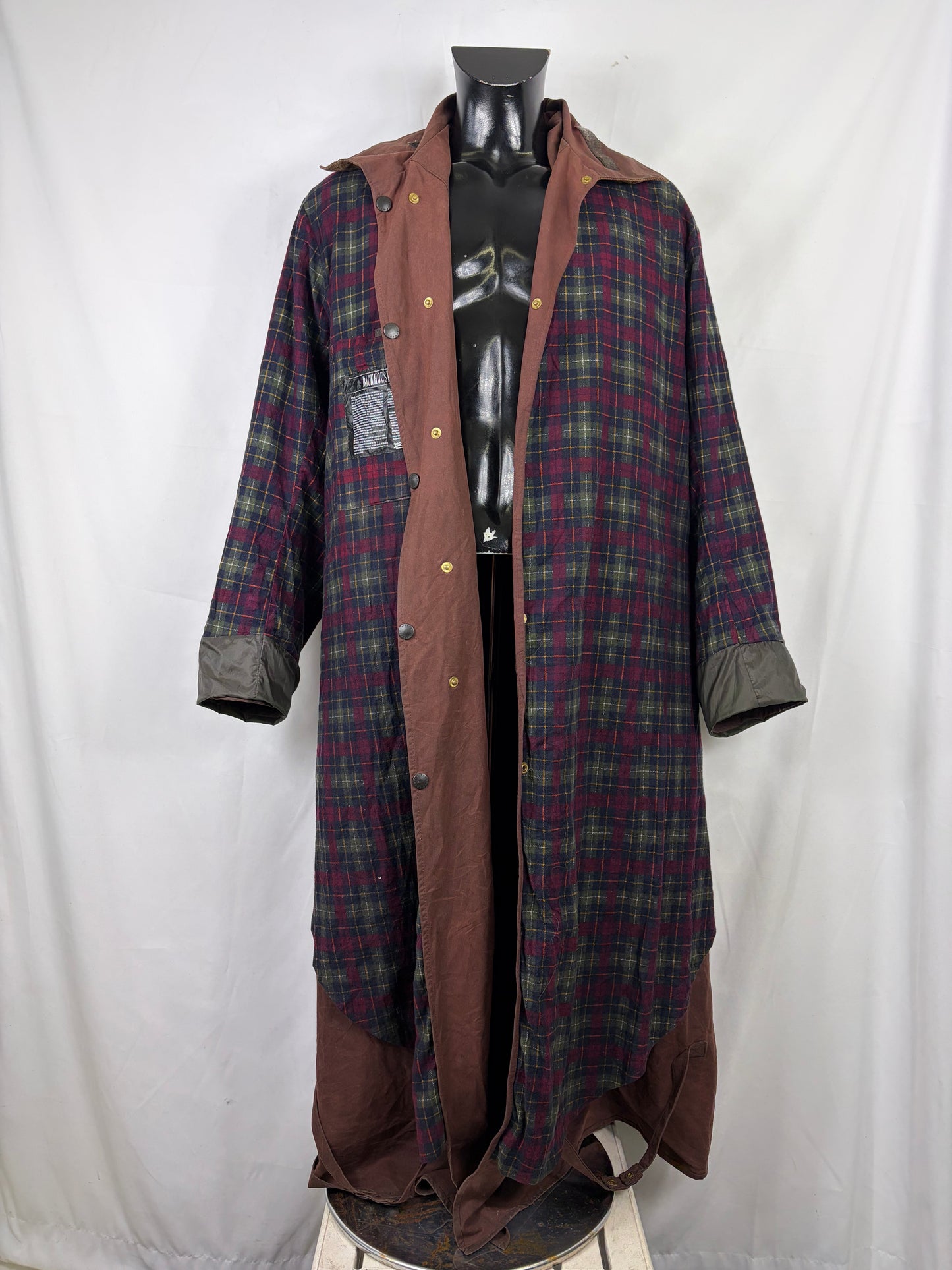 RARO Barbour Stockman lungo marrone C44/112 cm XLarge Man Brown Long Riding Coat XLarge - Shop In London