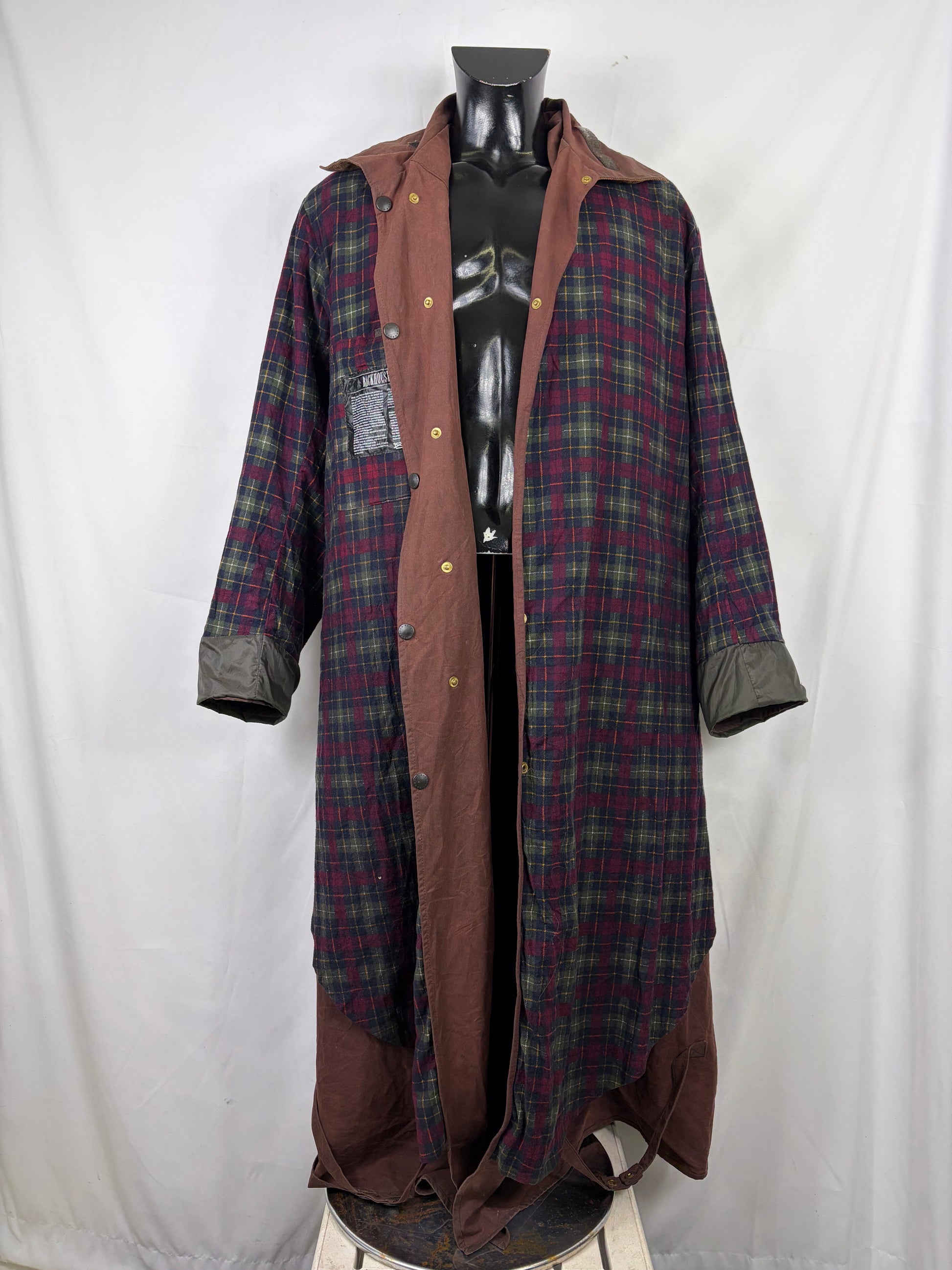 RARO Barbour Stockman lungo marrone C44/112 cm XLarge Man Brown Long Riding Coat XLarge - Shop In London