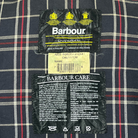 Barbour Border Blu cotone Cerato C46/117 cm Navy Border Coat Size XLarge