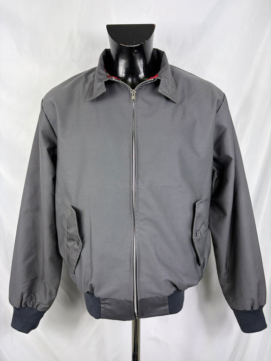 Giacca Harrington grigio scuro da uomo in cotone Made in England - Man Charcoal Harrington Jacket - Shop In London