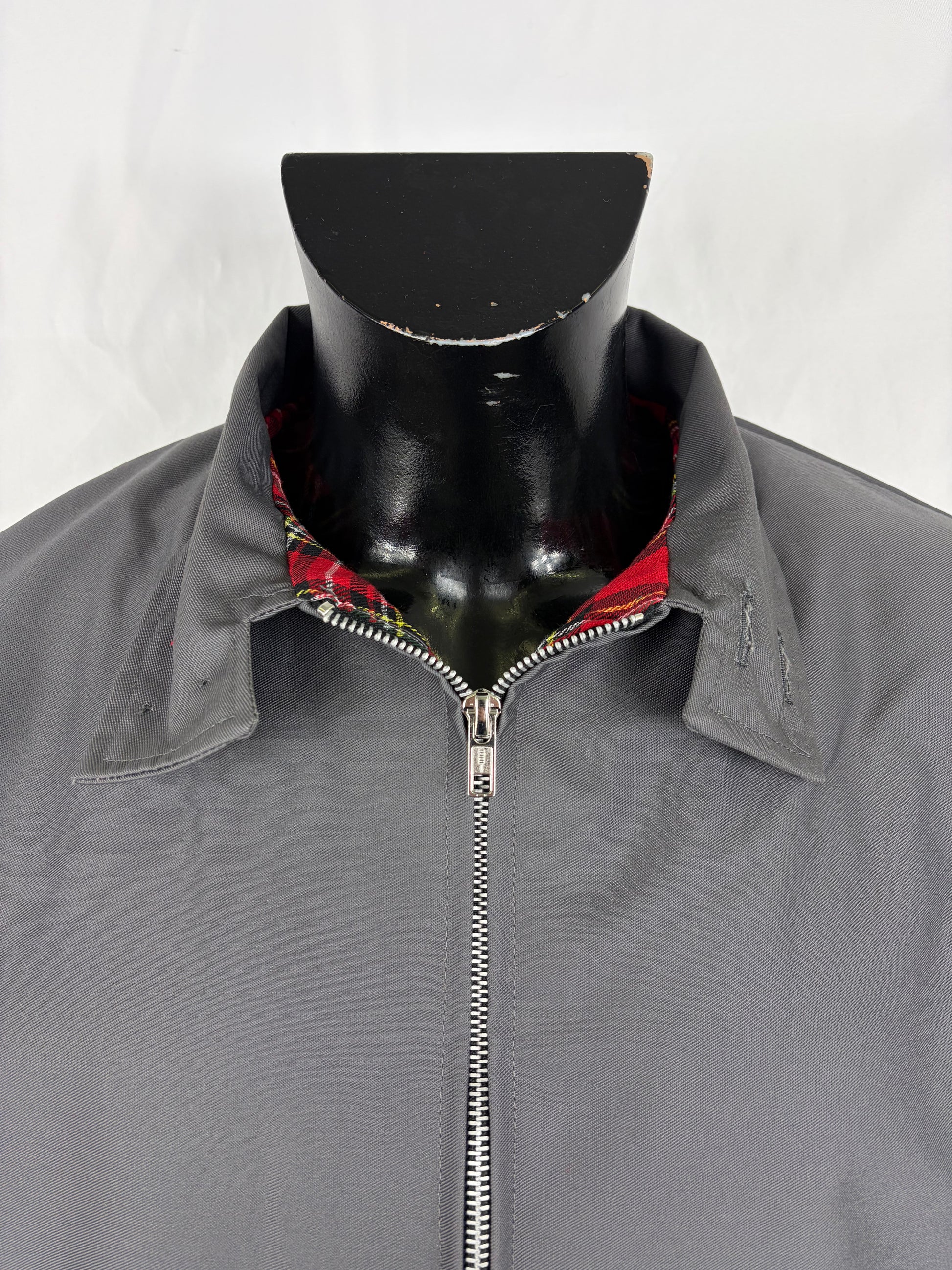 Giacca Harrington grigio scuro da uomo in cotone Made in England - Man Charcoal Harrington Jacket - Shop In London