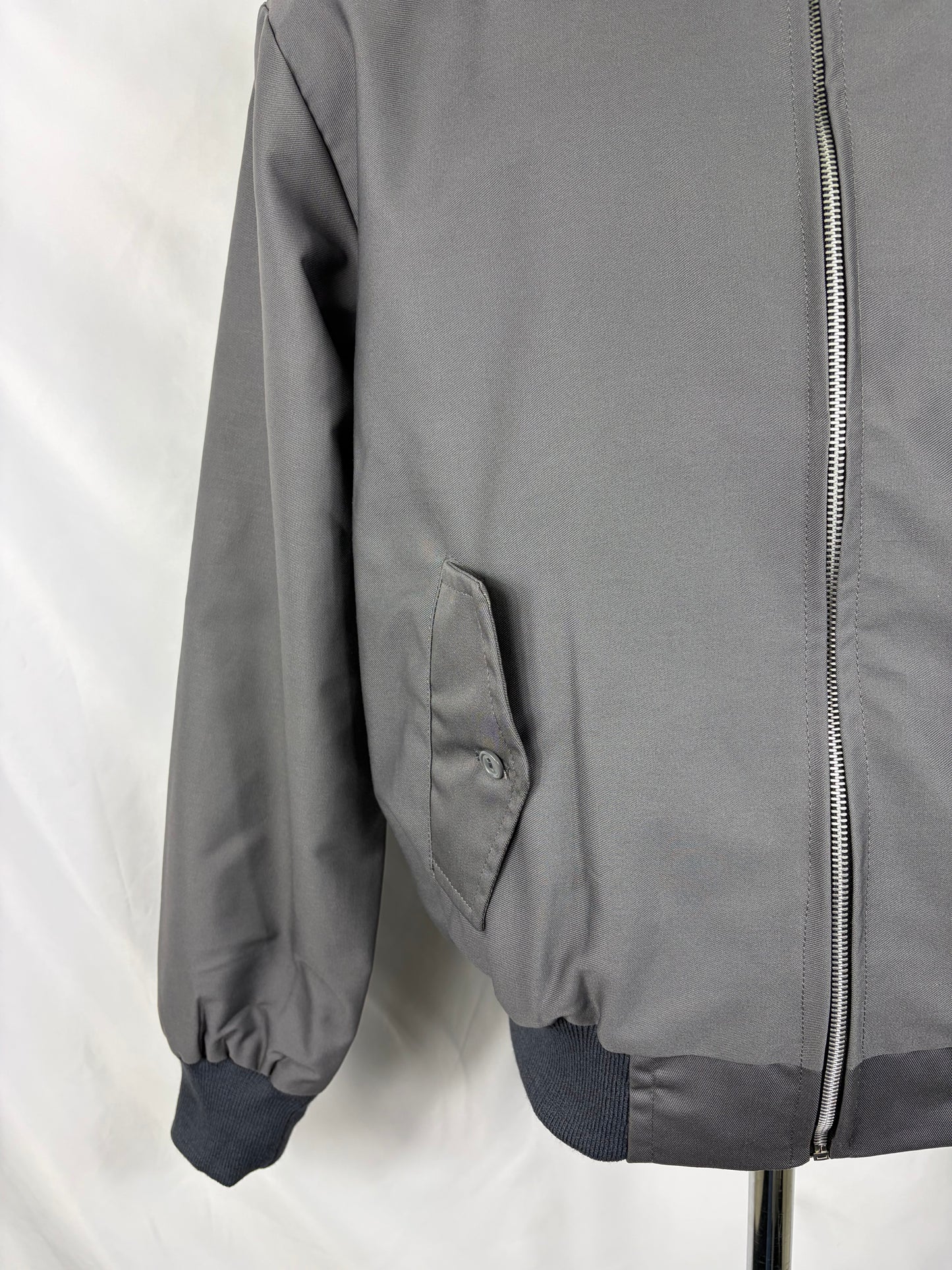 Giacca Harrington grigio scuro da uomo in cotone Made in England - Man Charcoal Harrington Jacket - Shop In London