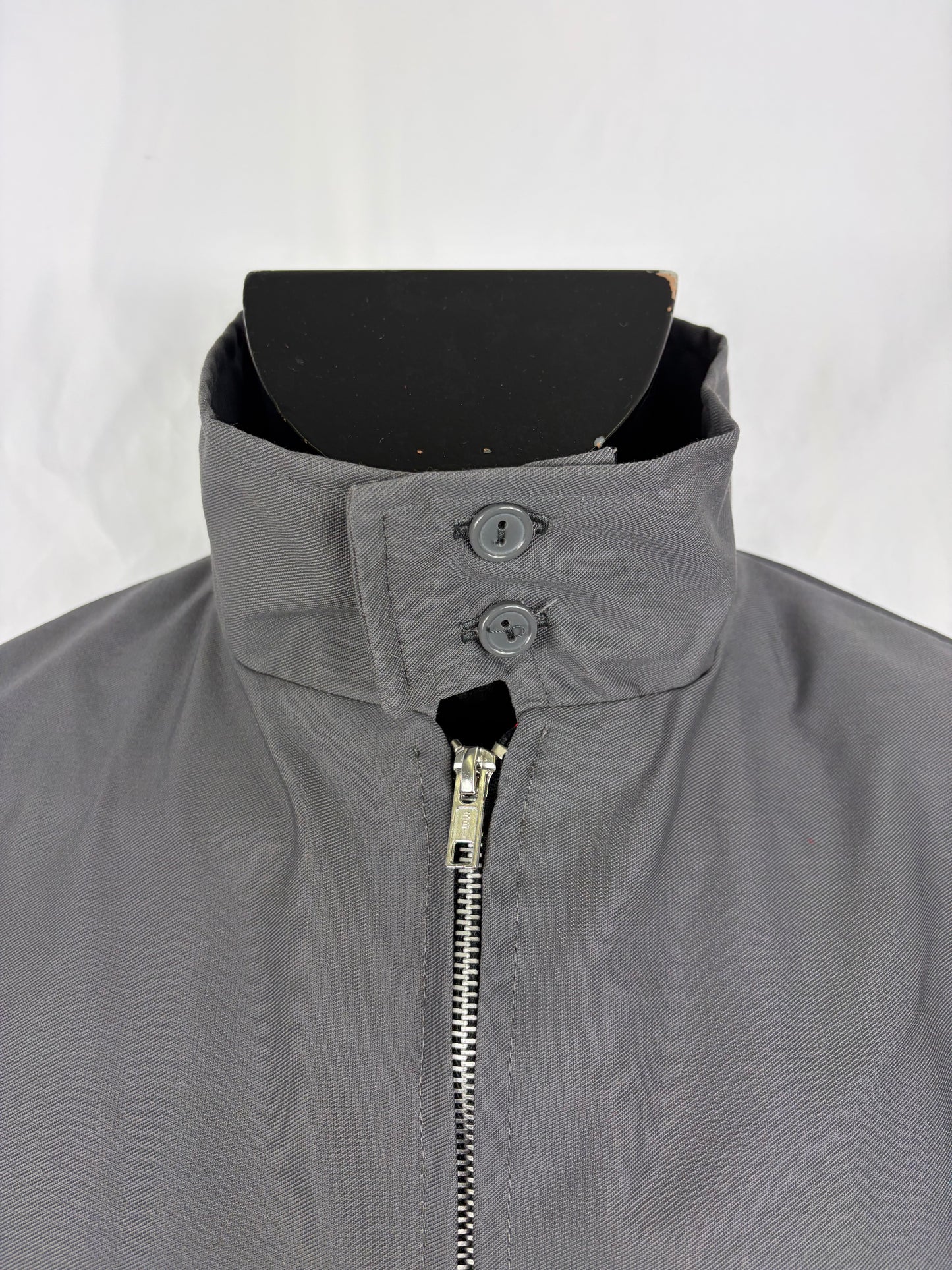 Giacca Harrington grigio scuro da uomo in cotone Made in England - Man Charcoal Harrington Jacket - Shop In London