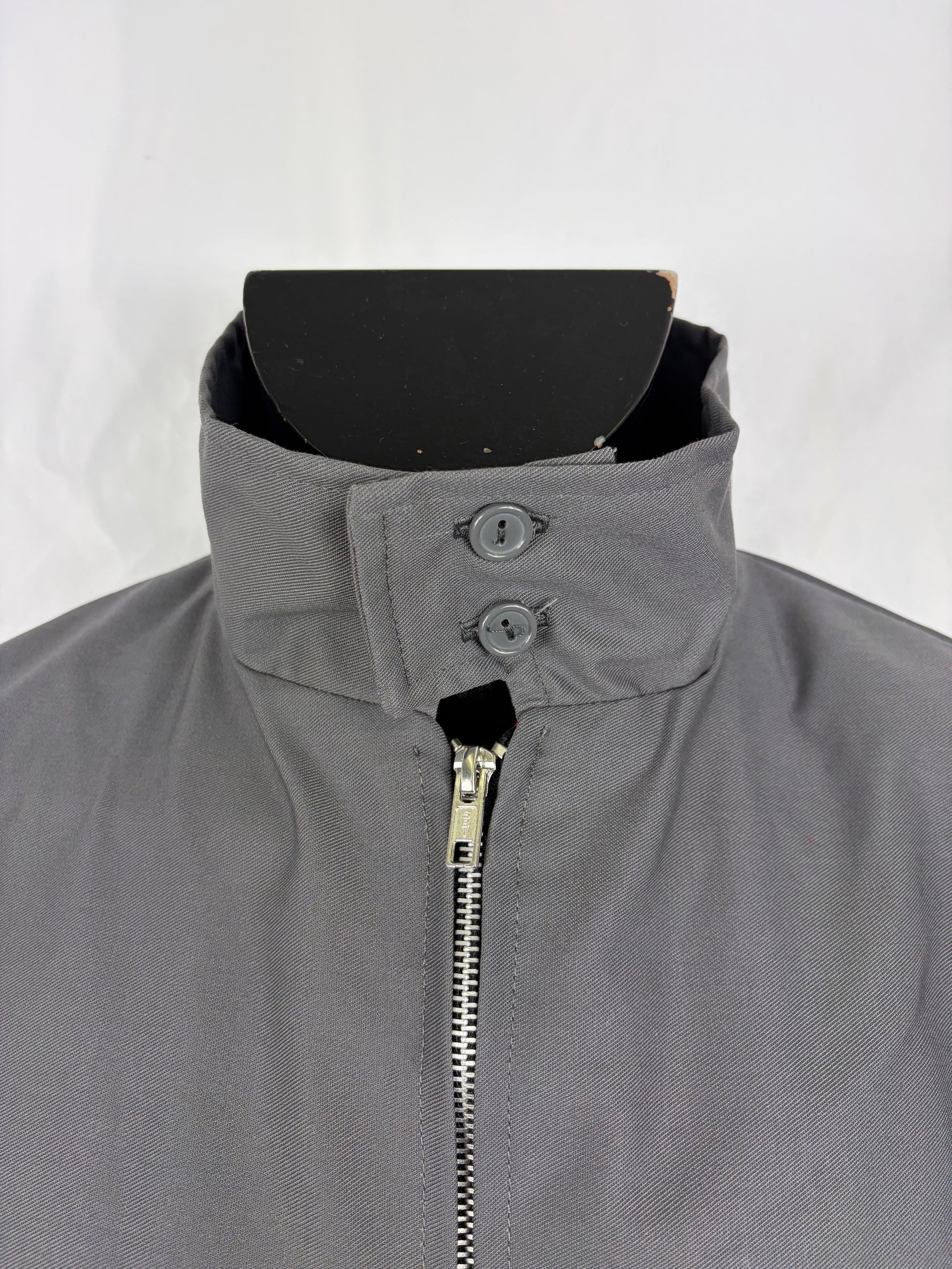 Giacca Harrington grigio scuro da uomo in cotone Made in England - Man Charcoal Harrington Jacket - Shop In London