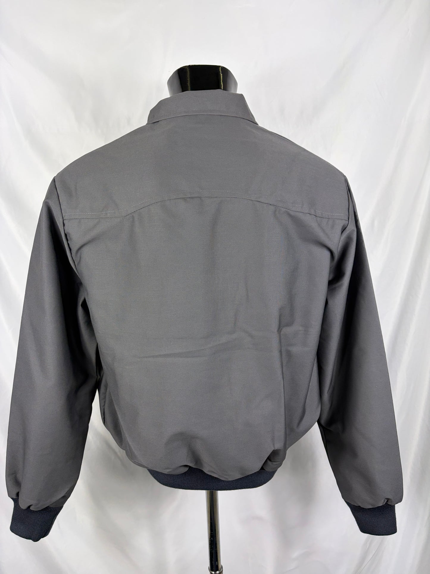 Giacca Harrington grigio scuro da uomo in cotone Made in England - Man Charcoal Harrington Jacket - Shop In London