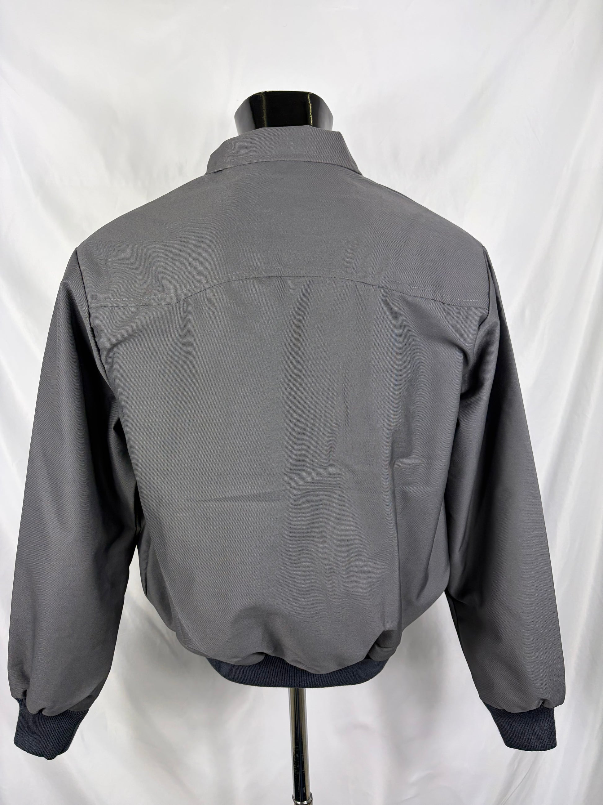 Giacca Harrington grigio scuro da uomo in cotone Made in England - Man Charcoal Harrington Jacket - Shop In London
