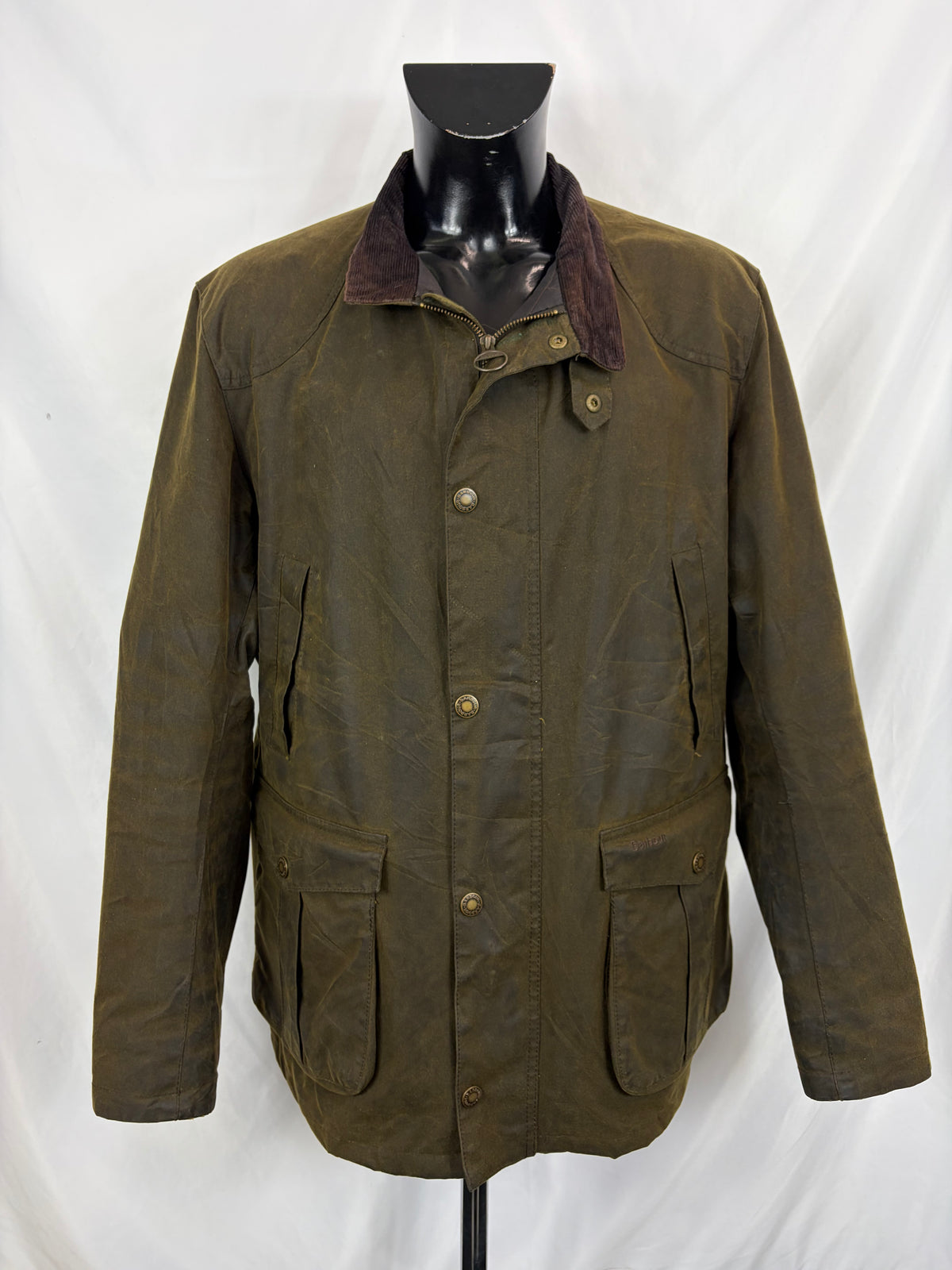 Giacca Barbour Uomo Verde cerata Leeward 2XL - Man Olive wax Leeward Jacket Size 2Xlarge