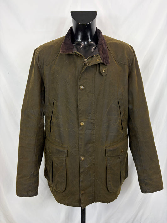 Giacca Barbour Uomo Verde cerata Leeward 2XL - Man Olive wax Leeward Jacket Size 2Xlarge