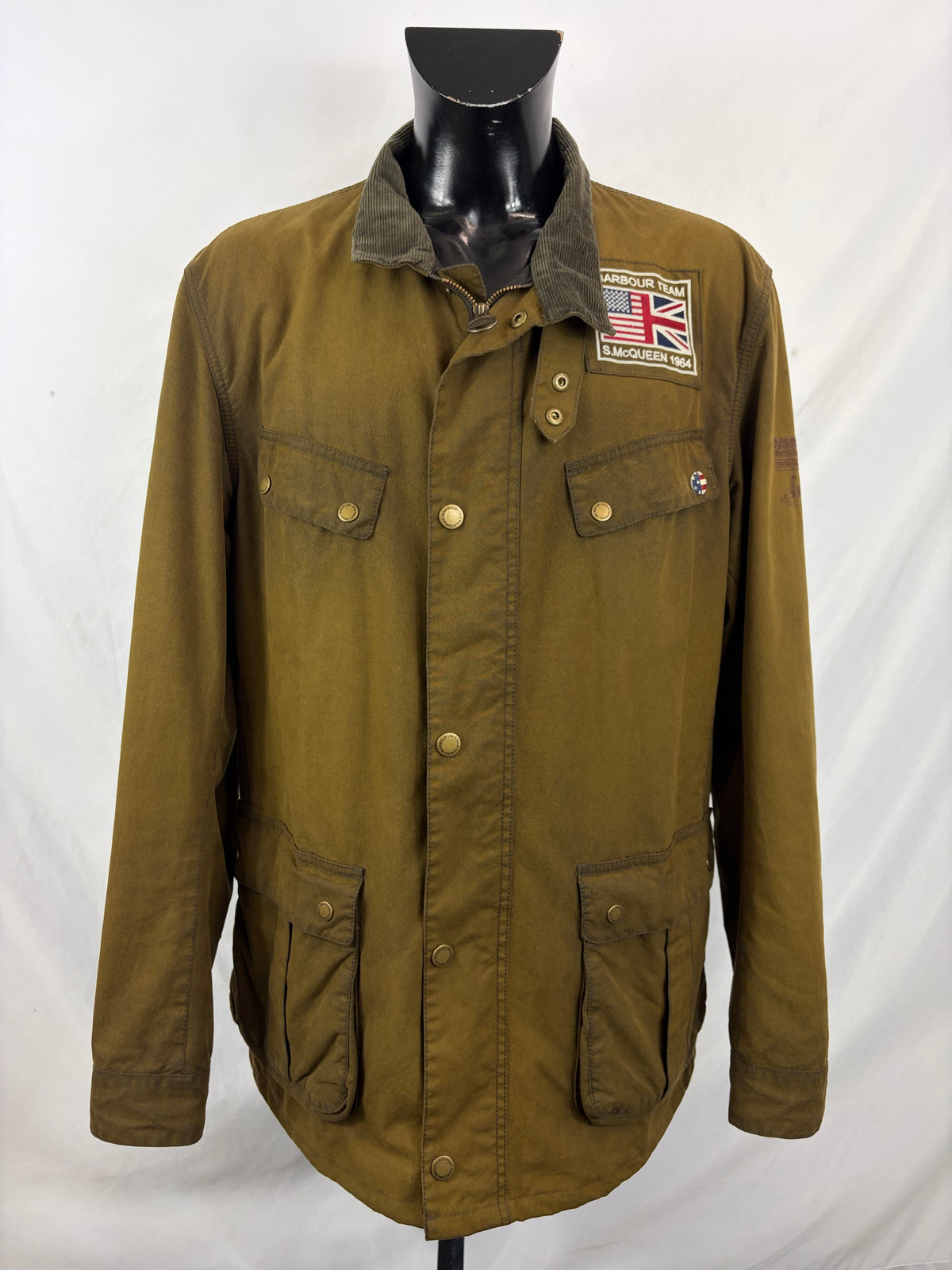 Giacca Barbour International Lester Washed XXL- Olive International Mc Queen lester washed jacket size XXL