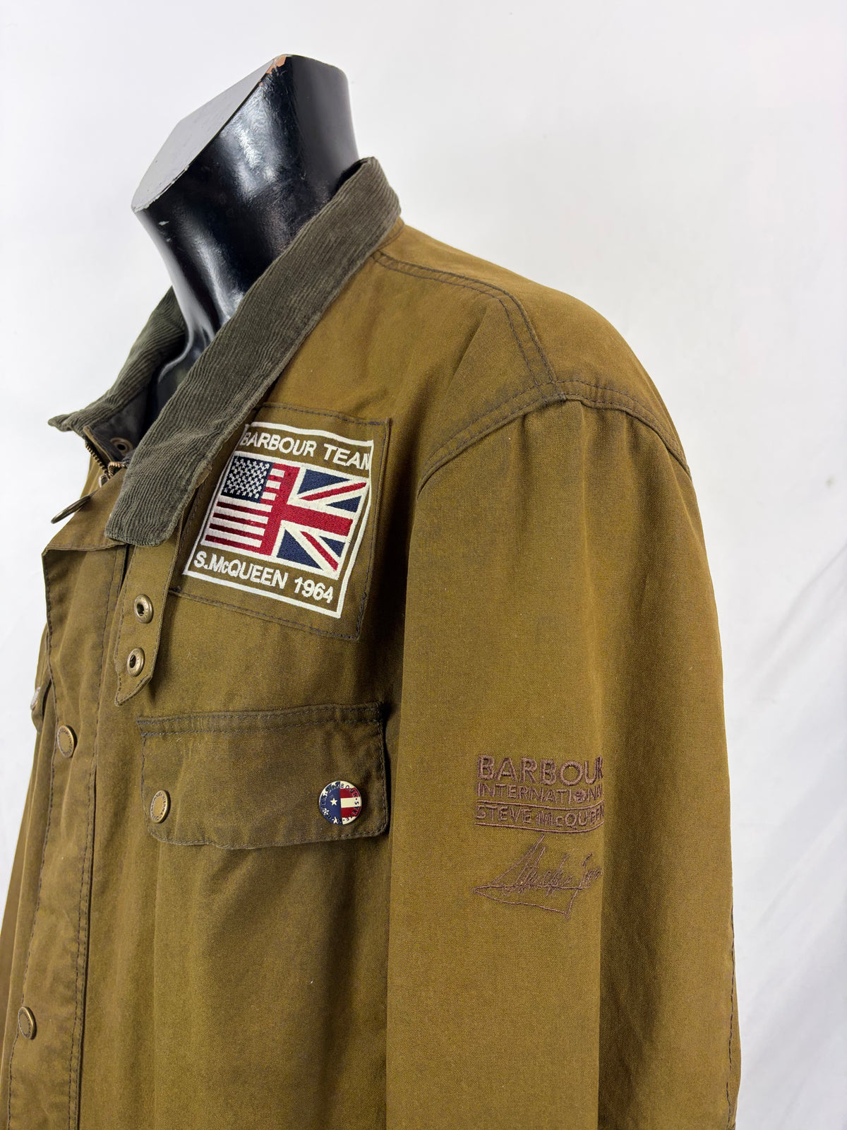 Giacca Barbour International Lester Washed XXL- Olive International Mc Queen lester washed jacket size XXL